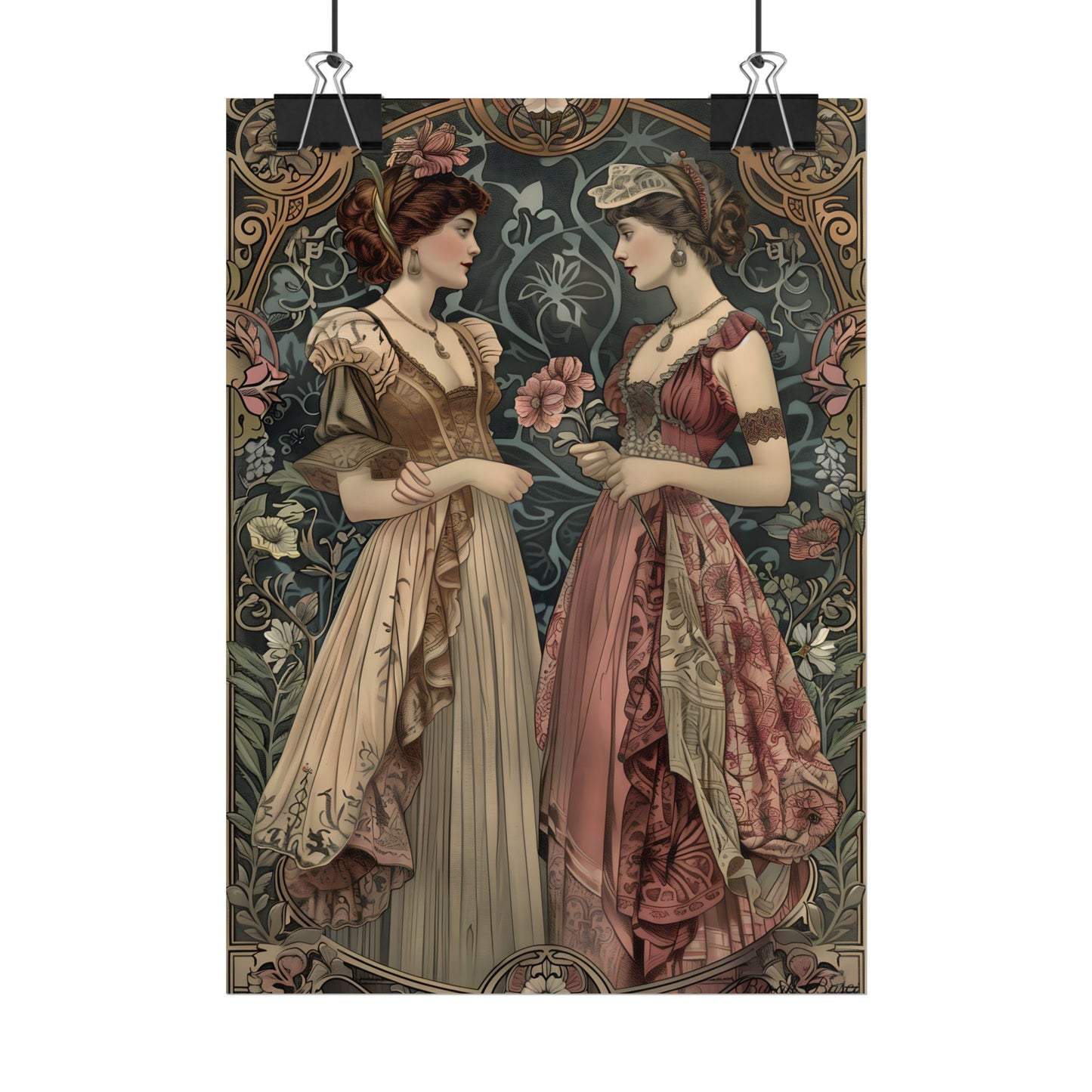 Women in Ornate Attire: Formal Primrose Ceremony - Poster