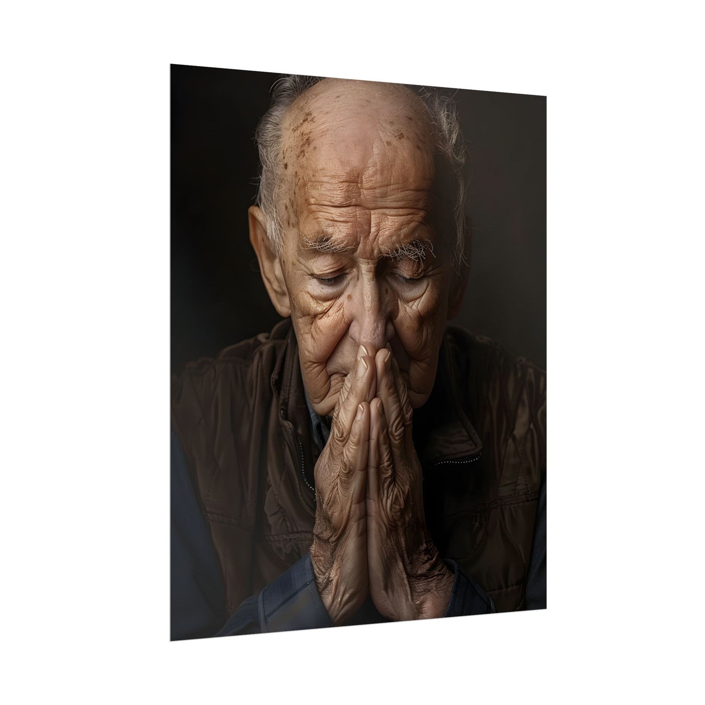 A Moment in Time: Gentle Aged Man in Formal Contemplation - Poster