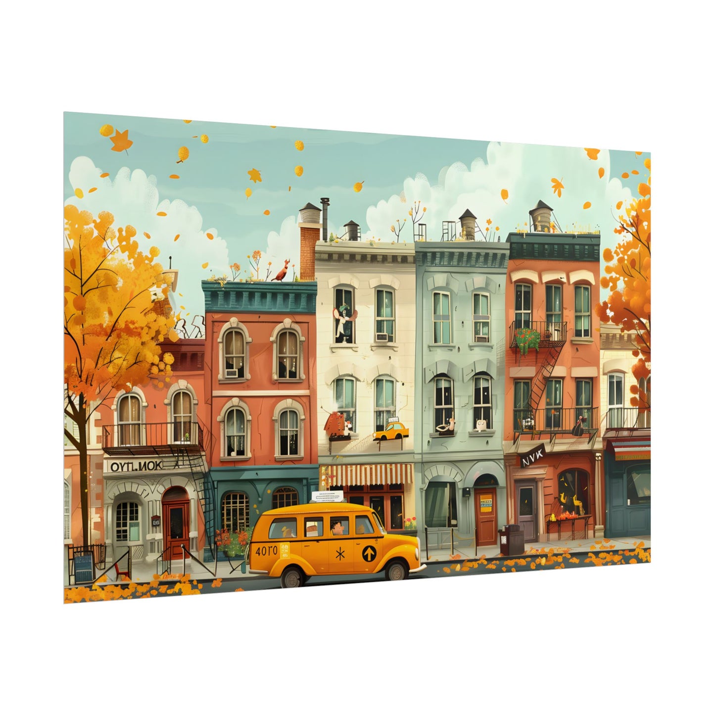 Whimsical Yellow Dream: A Captivating Illustration - Poster