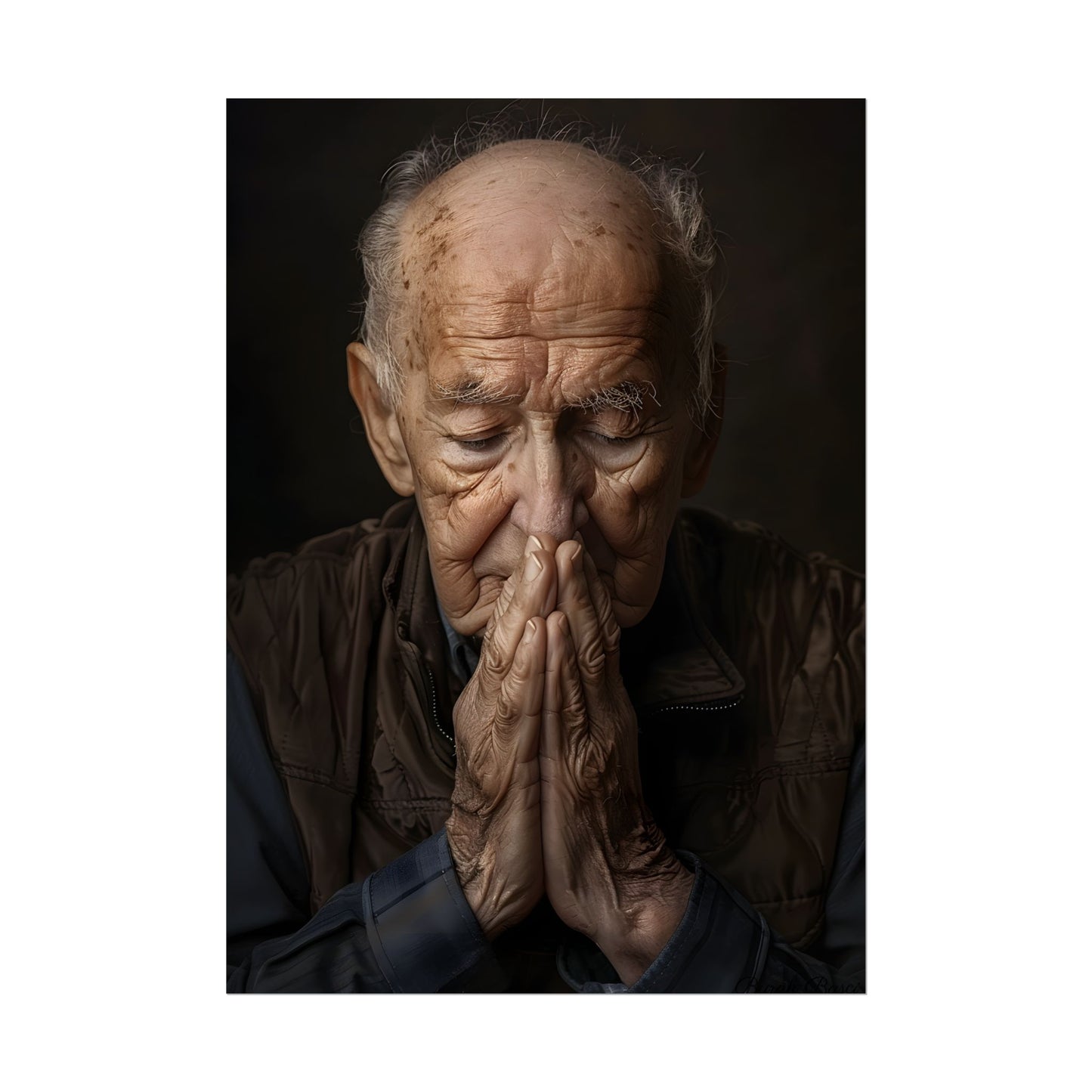 A Moment in Time: Gentle Aged Man in Formal Contemplation - Poster