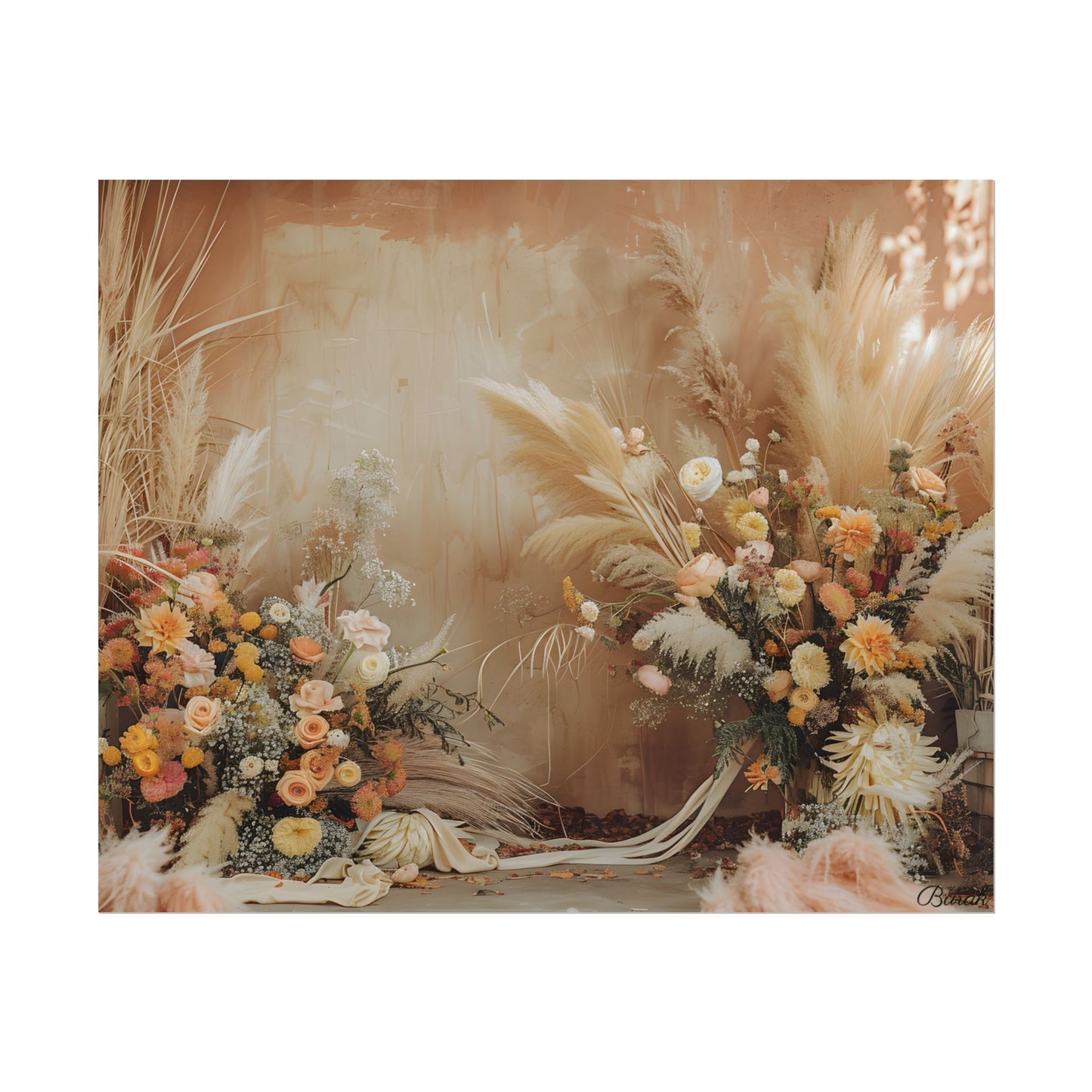 Whimsical Floral Pampas Find: Explore Calming Artwork - Poster