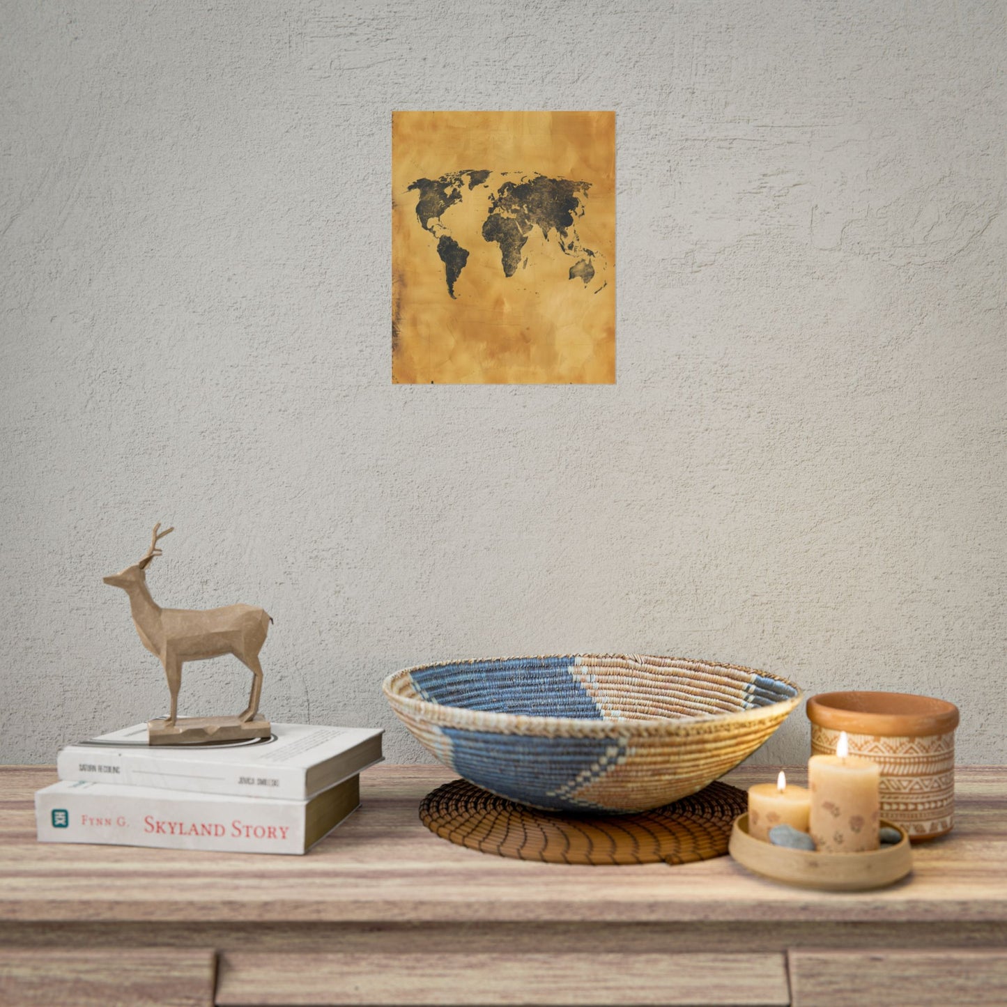 Vintage World Map: Decorative Art Piece - Poster