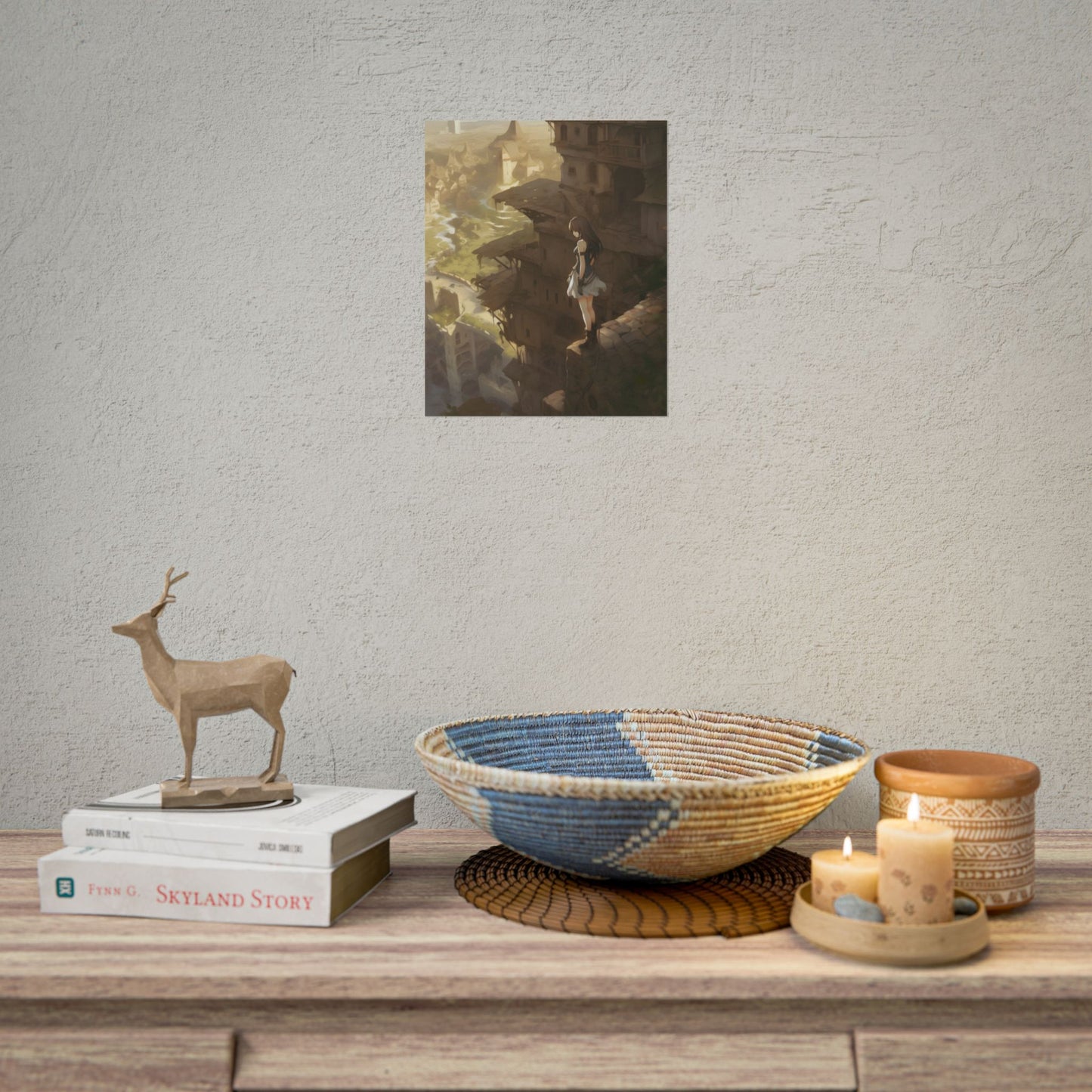 Anime Bird in Flight: Feathered Friend Soaring Through Air - Poster