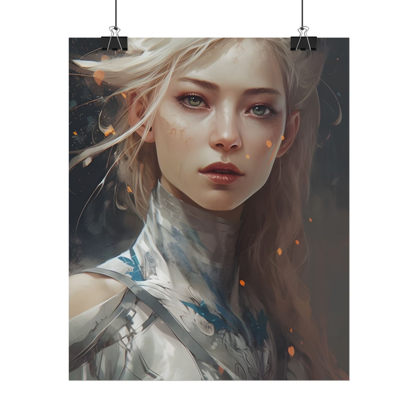 Astonishing Blonde Portrait: Capturing Intensity in Art - Poster