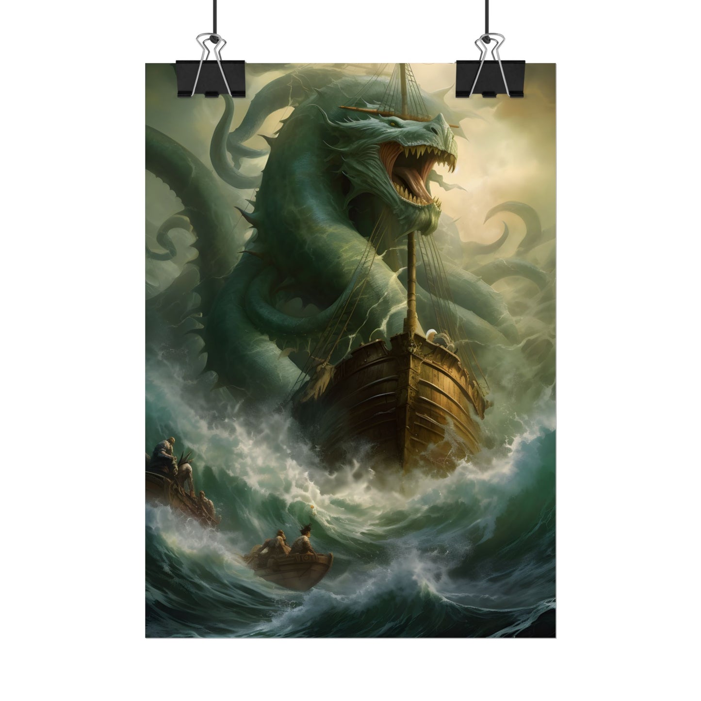 Ancient Mythical Sea Monsters: Prehistoric Marine Creature Art - Poster