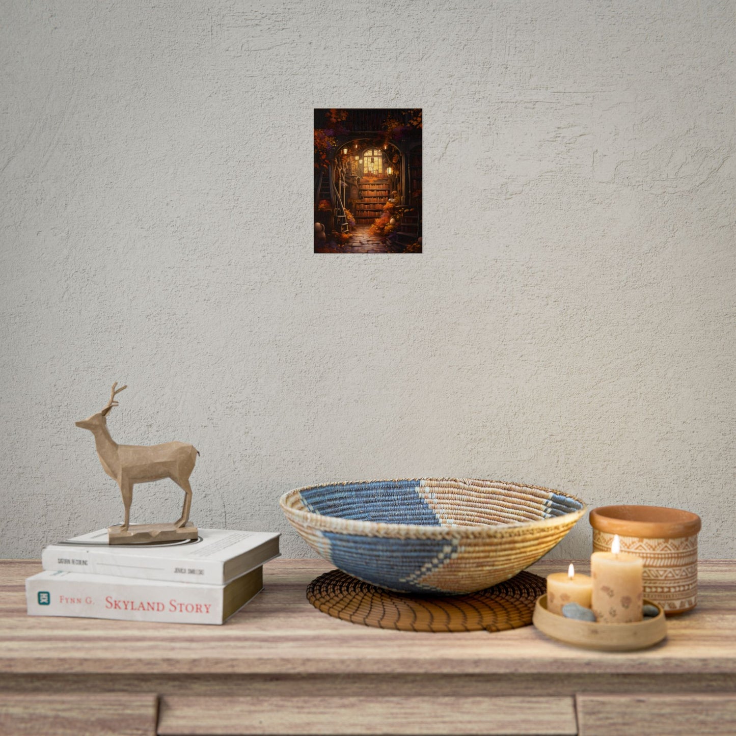 Whimsical Magical Bookshop: Enchanting Artwork in a Hidden Corner - Poster