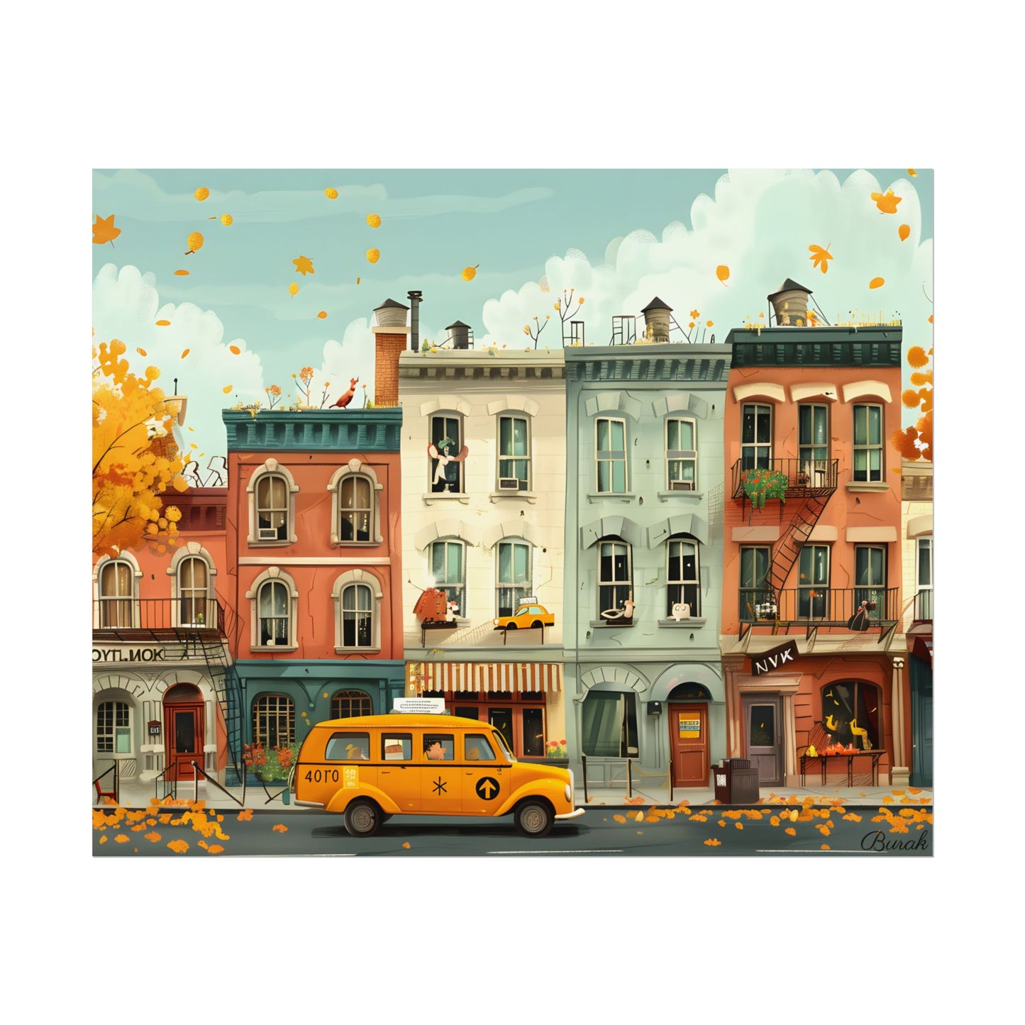 Whimsical Yellow Dream: A Captivating Illustration - Poster
