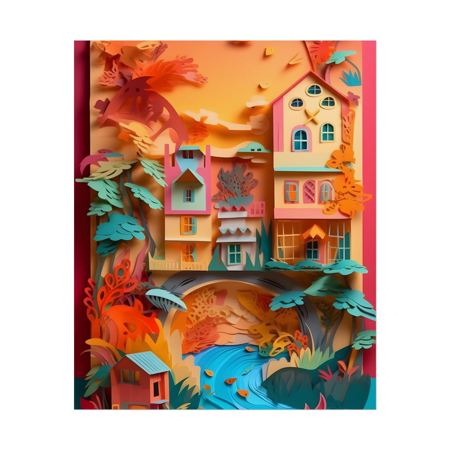 Whimsical Paper Quilling Illusion: Realistic Photograph - Poster