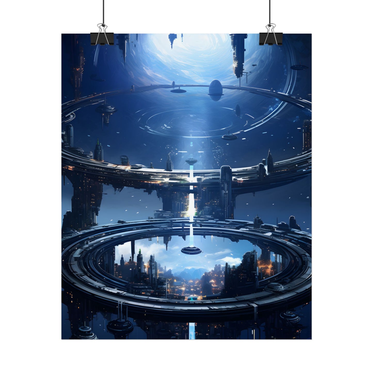 Aetherial Space Station: Massive, Futuristic Space Station in Orbit - Poster