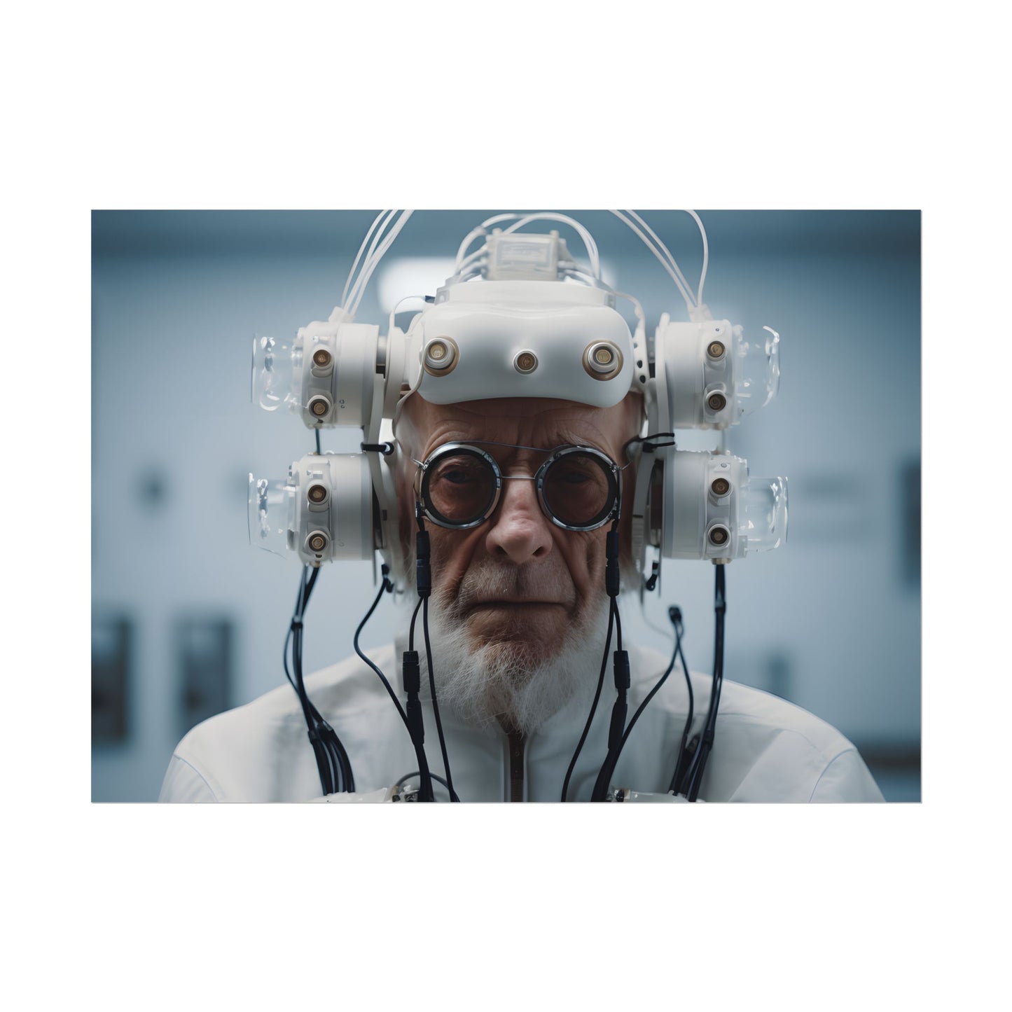 Futuristic Wisdom: A Senior's Tech Connection - Poster