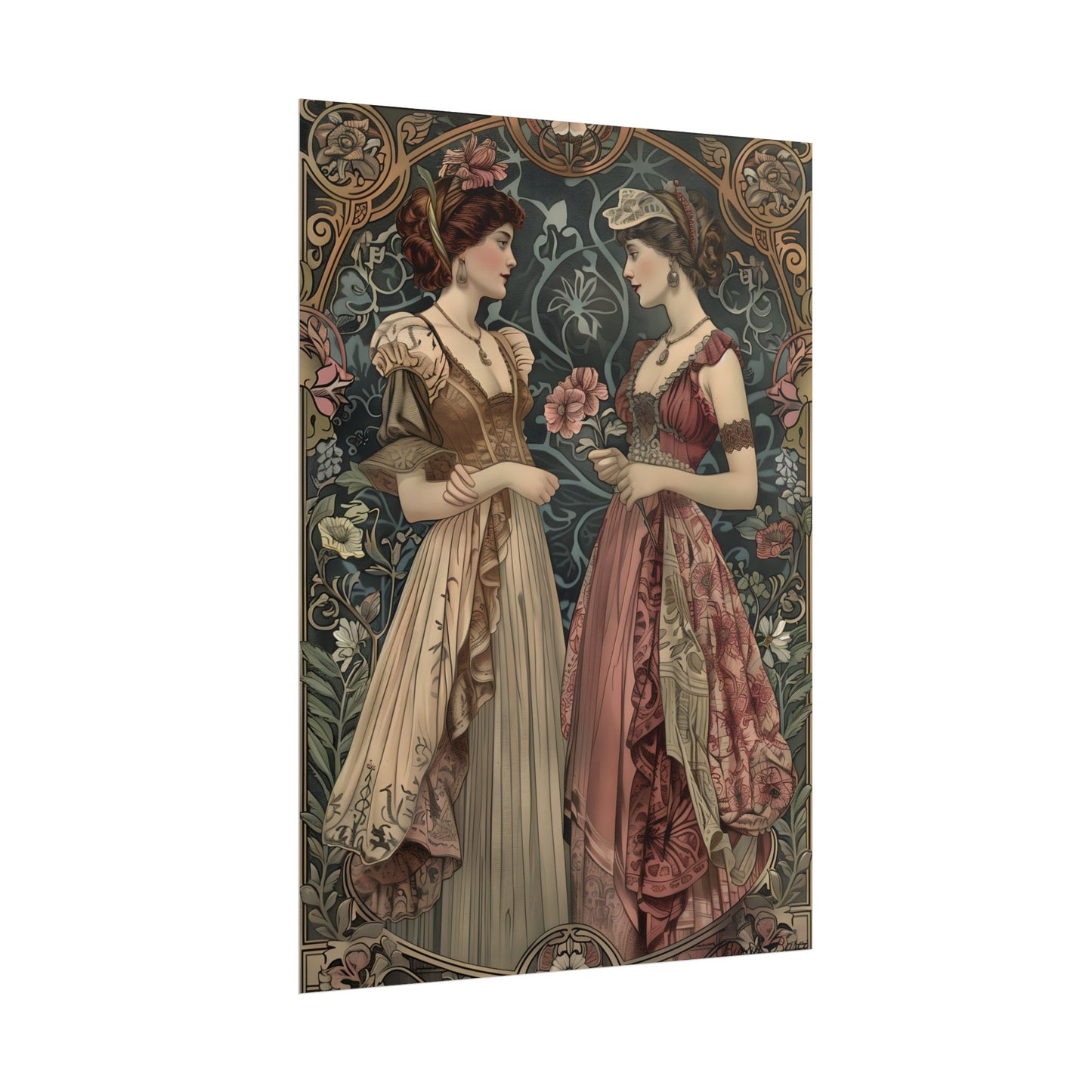 Women in Ornate Attire: Formal Primrose Ceremony - Poster