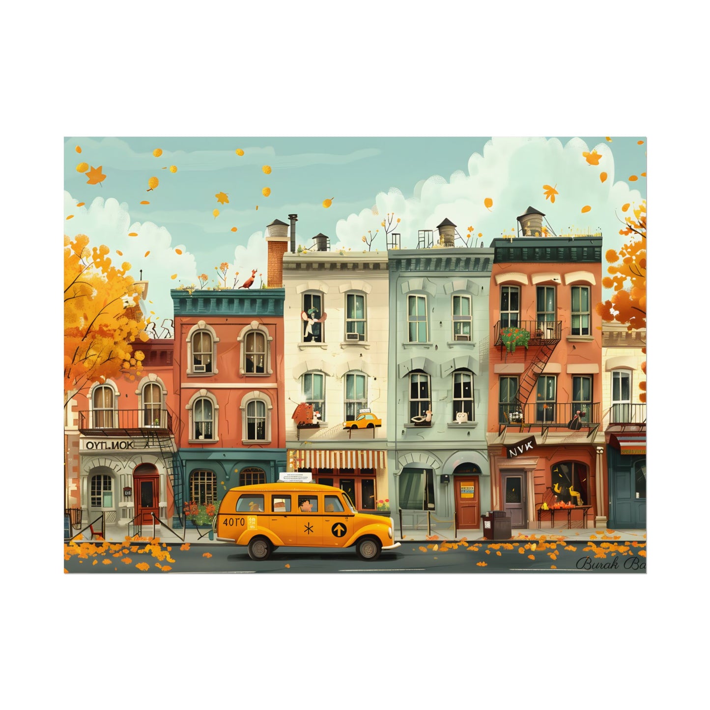 Whimsical Yellow Dream: A Captivating Illustration - Poster