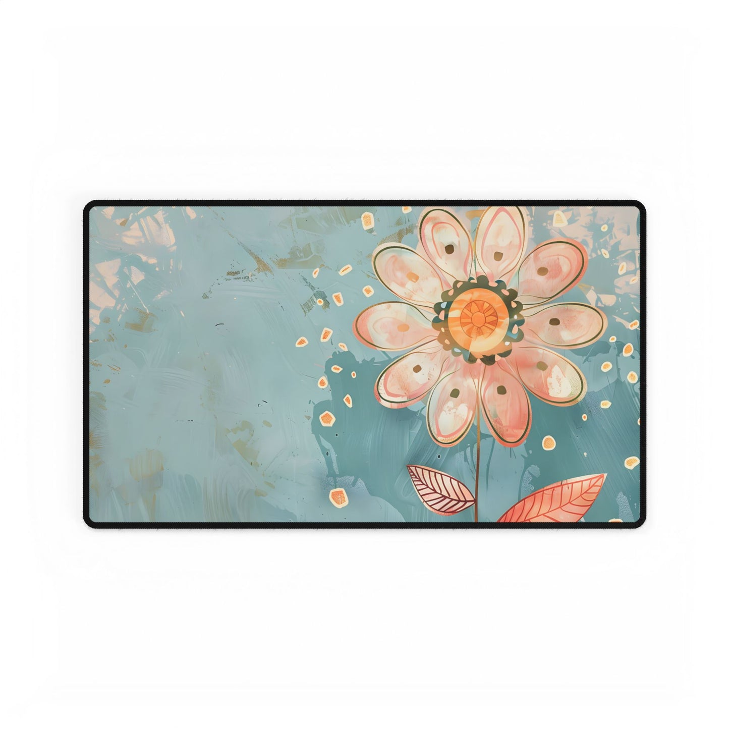 Whimsical Growth Mindset Flower: Blooming Art - Desk Mat