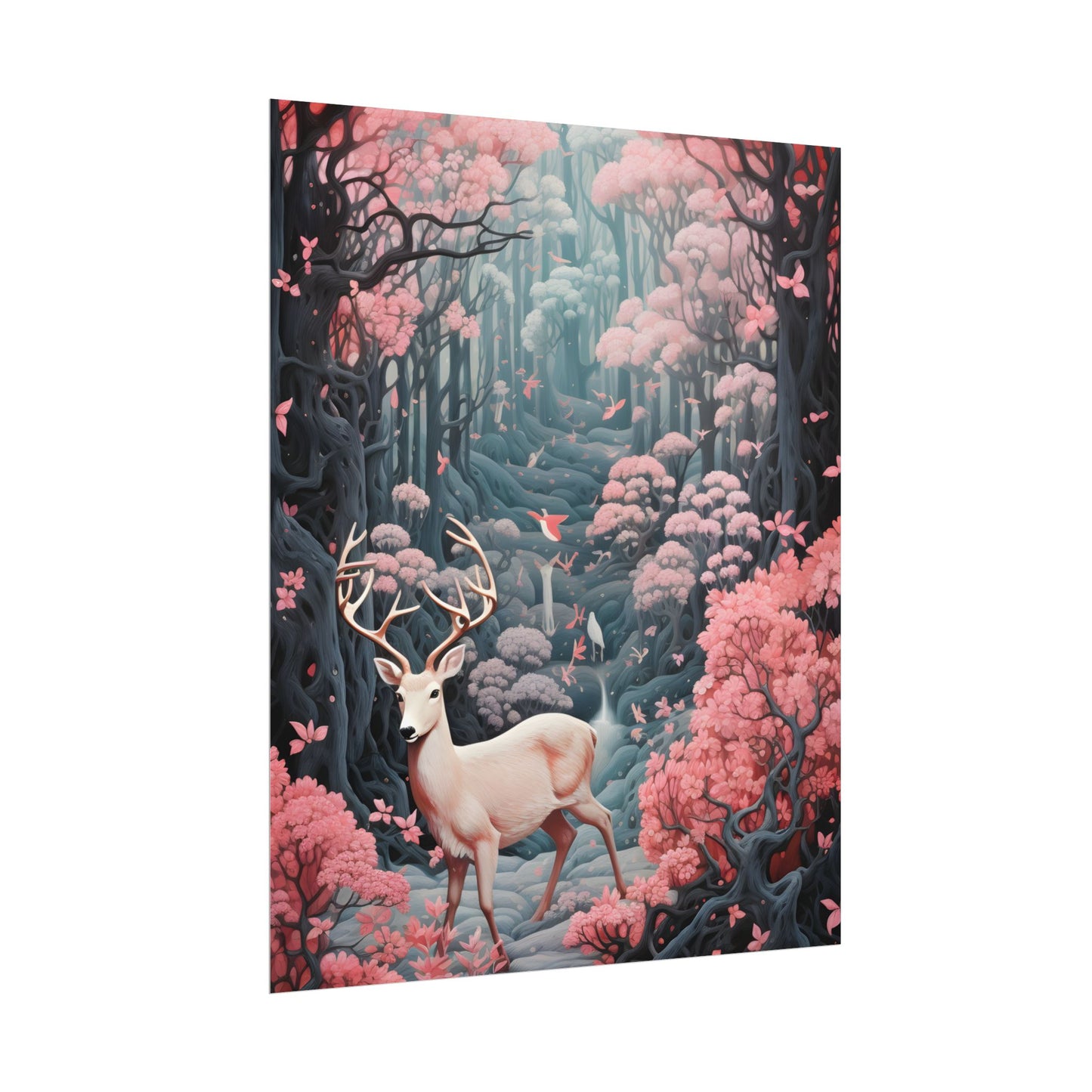 Whimsical Woodland Haven: Six Friends' Enchanted Forest - Poster