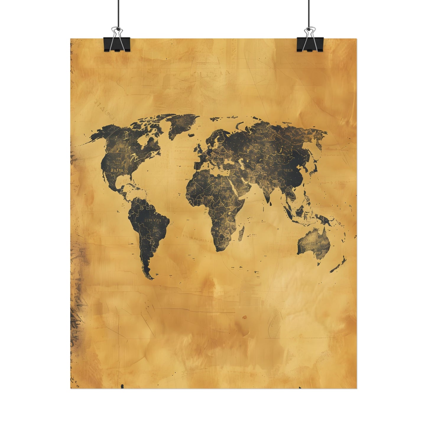 Vintage World Map: Decorative Art Piece - Poster