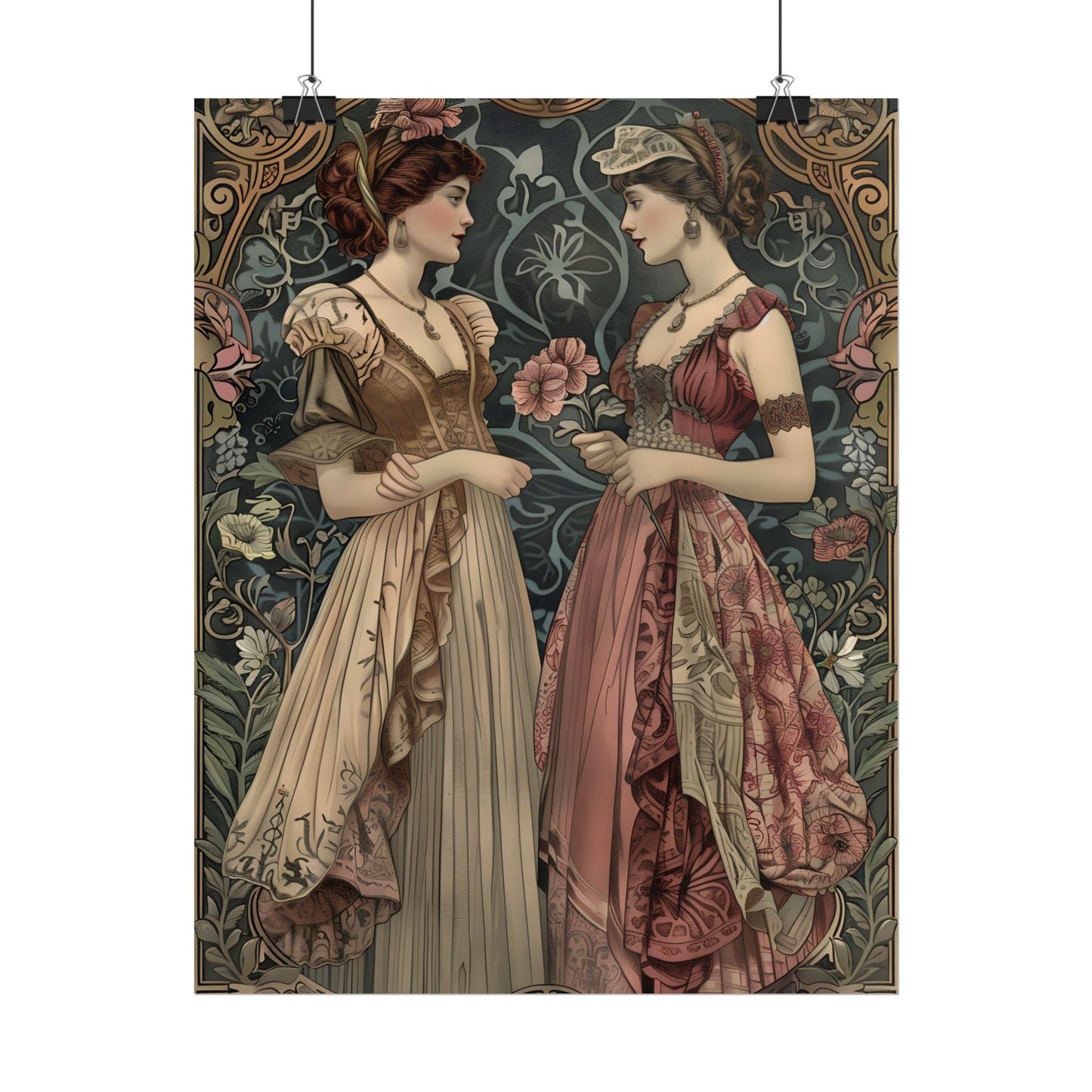 Women in Ornate Attire: Formal Primrose Ceremony - Poster