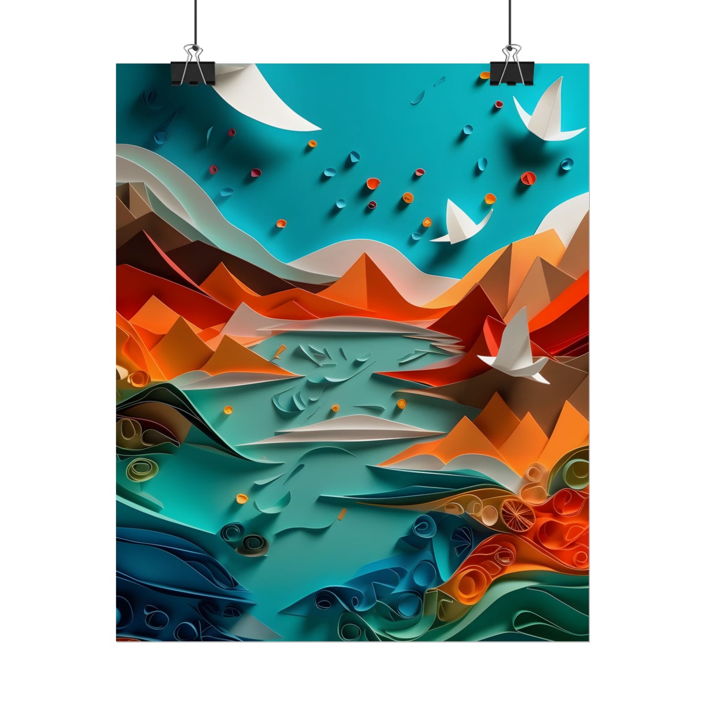 Abstract Geometric Art: Colorful Shapes in Harmony - Poster