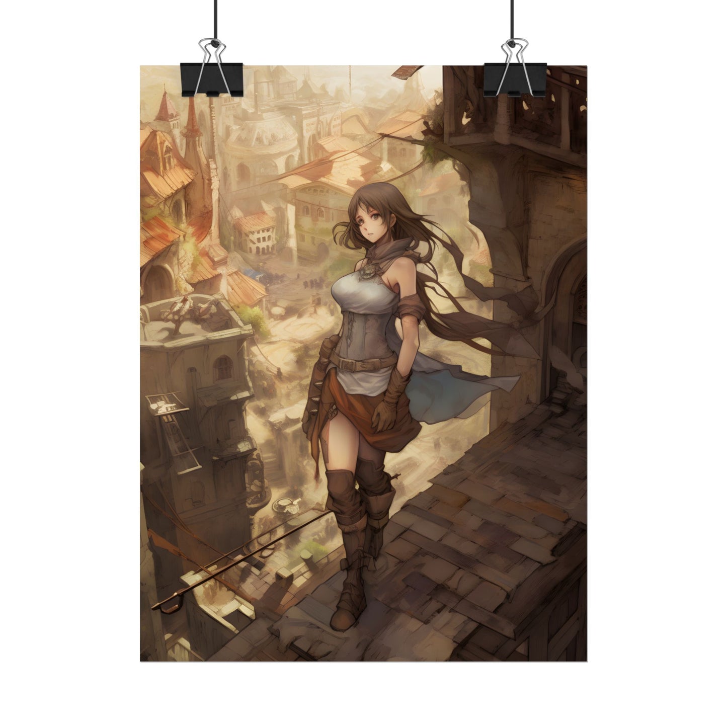 Anime Landscape Serenity: Peaceful Tree Scene Artwork - Poster