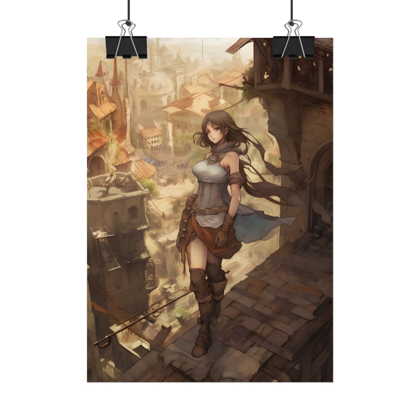 Anime Landscape Serenity: Peaceful Tree Scene Artwork - Poster