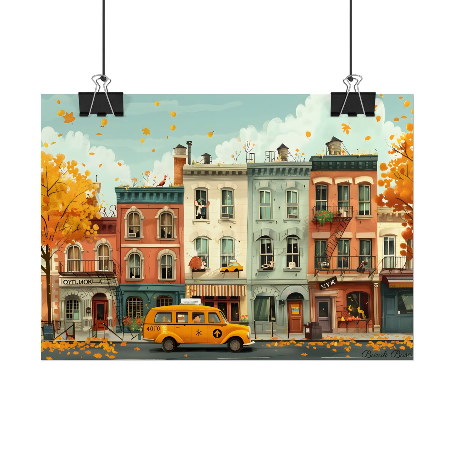 Whimsical Yellow Dream: A Captivating Illustration - Poster
