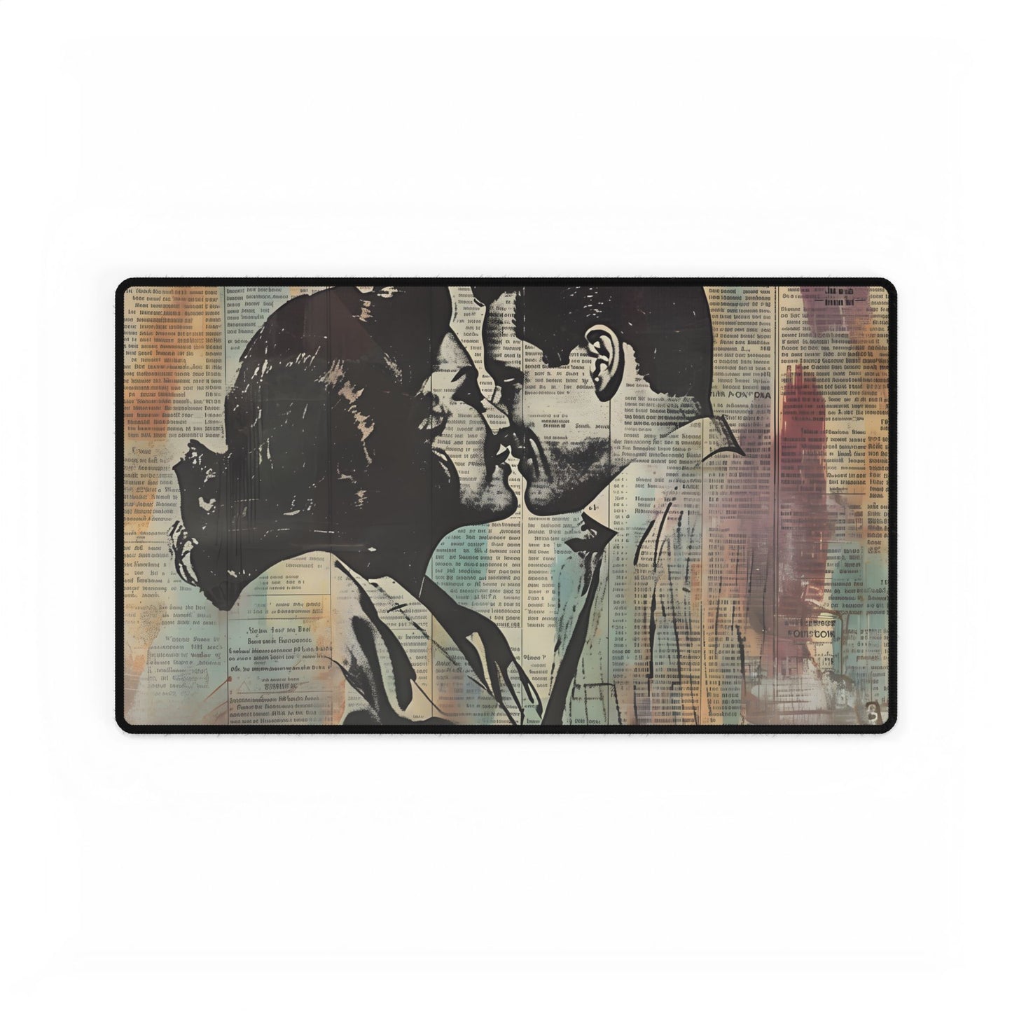 Vintage Romance: Couples in Love - Newsprint Art - Desk Mat