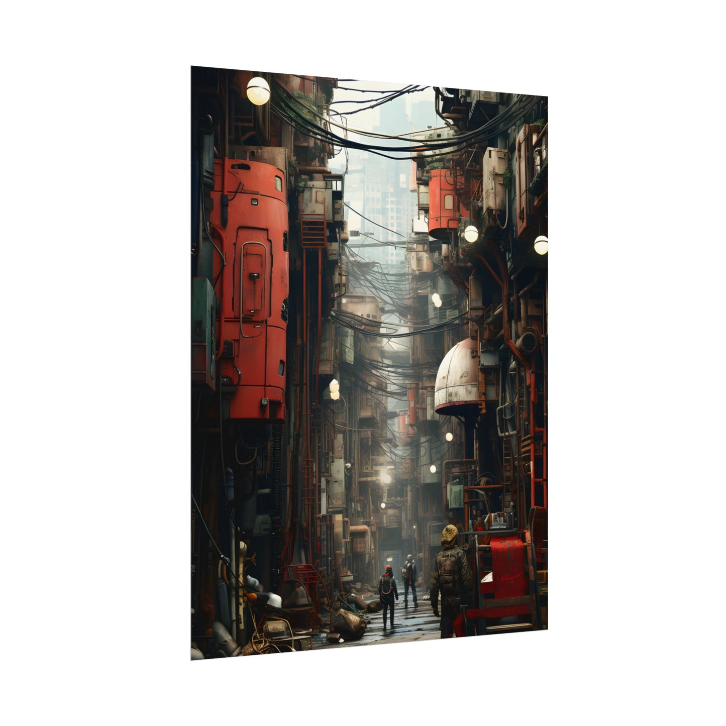 A New Era Unfolds: Post-Apocalyptic Steampunk Cityscape - Poster