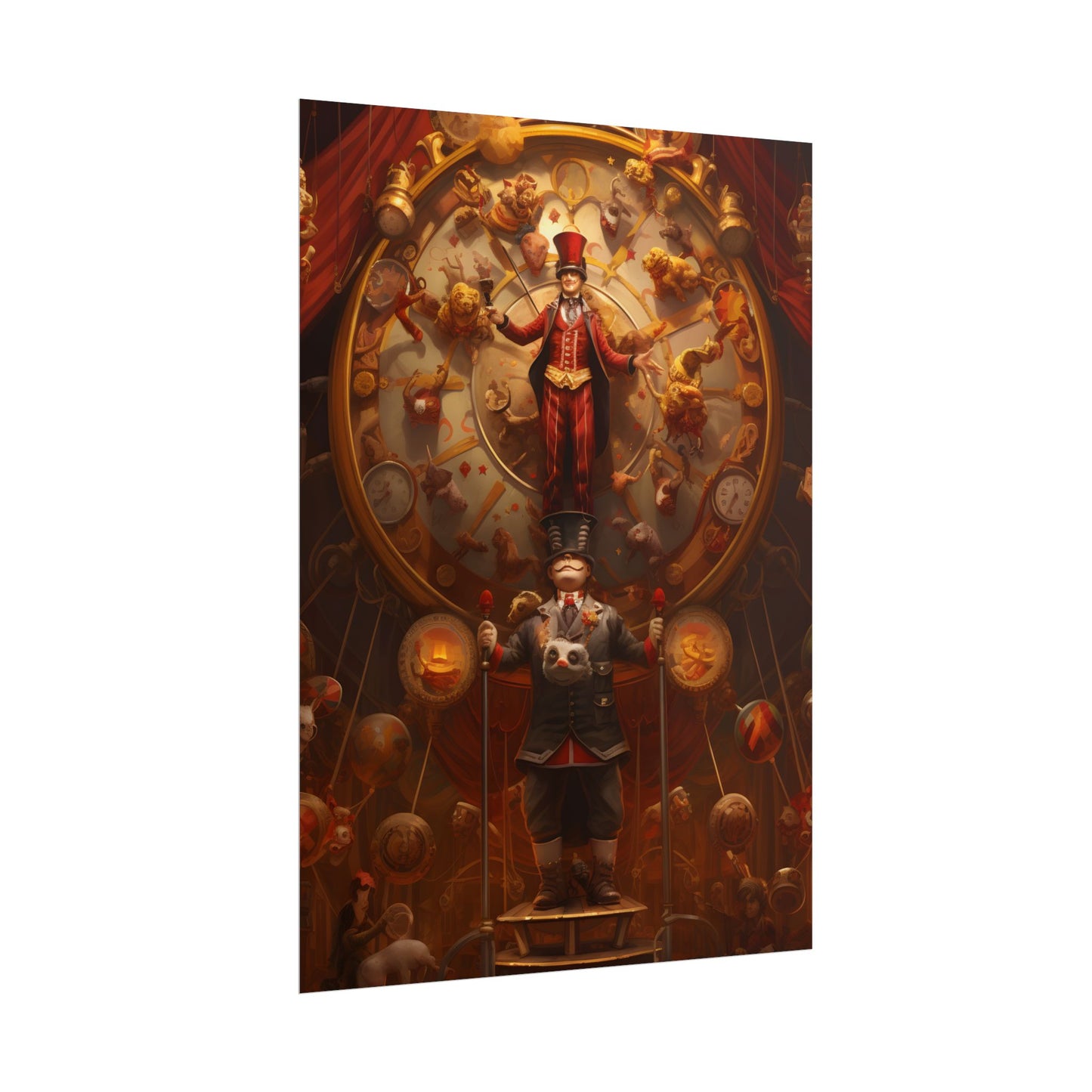 Whimsical Clockwork Circus: Magical Mechanical Art - Poster