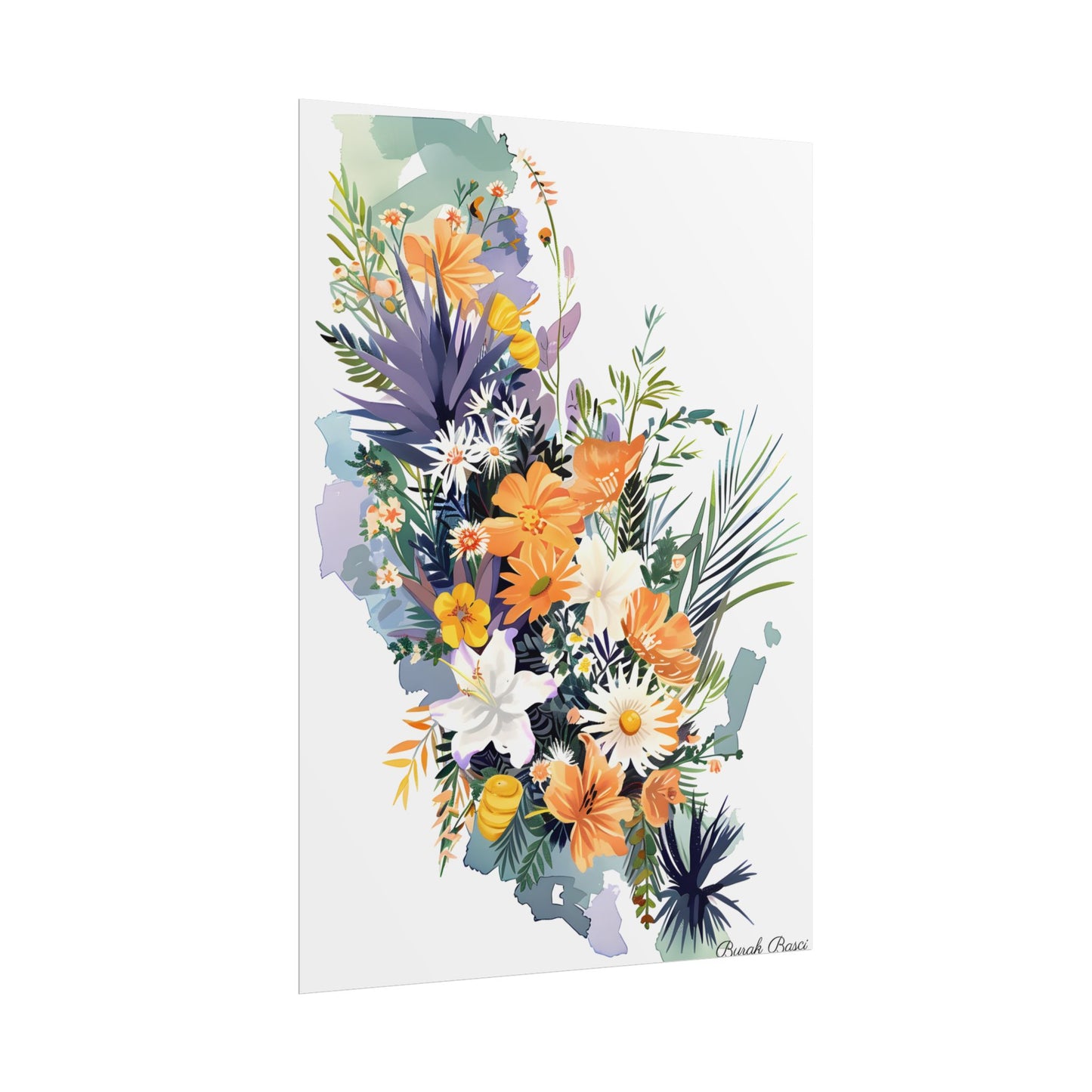 Whimsical Florida Map: Playful Art Illustration - Poster