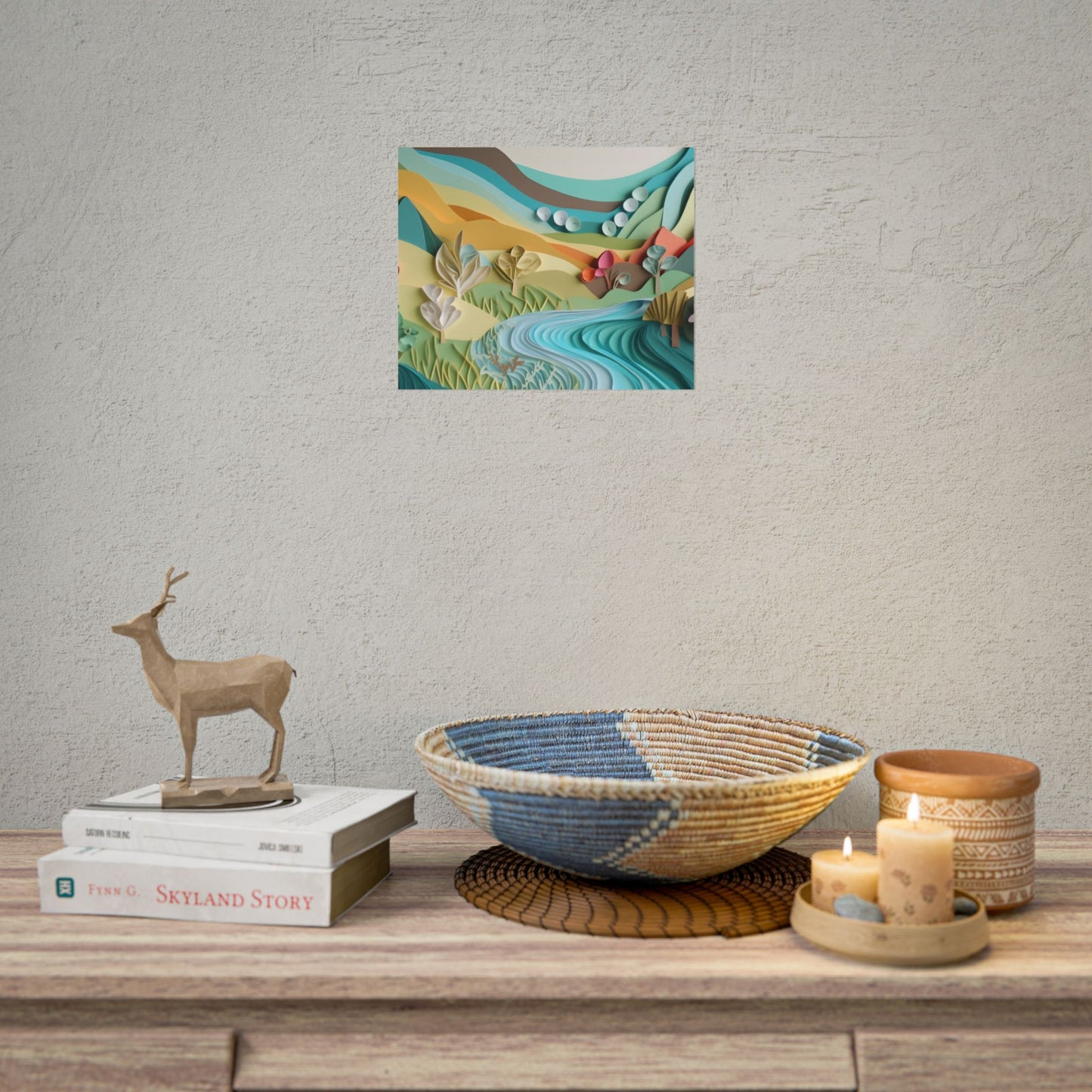 Magical Peaceful Beach: Realistic Paper Quilling Art - Poster