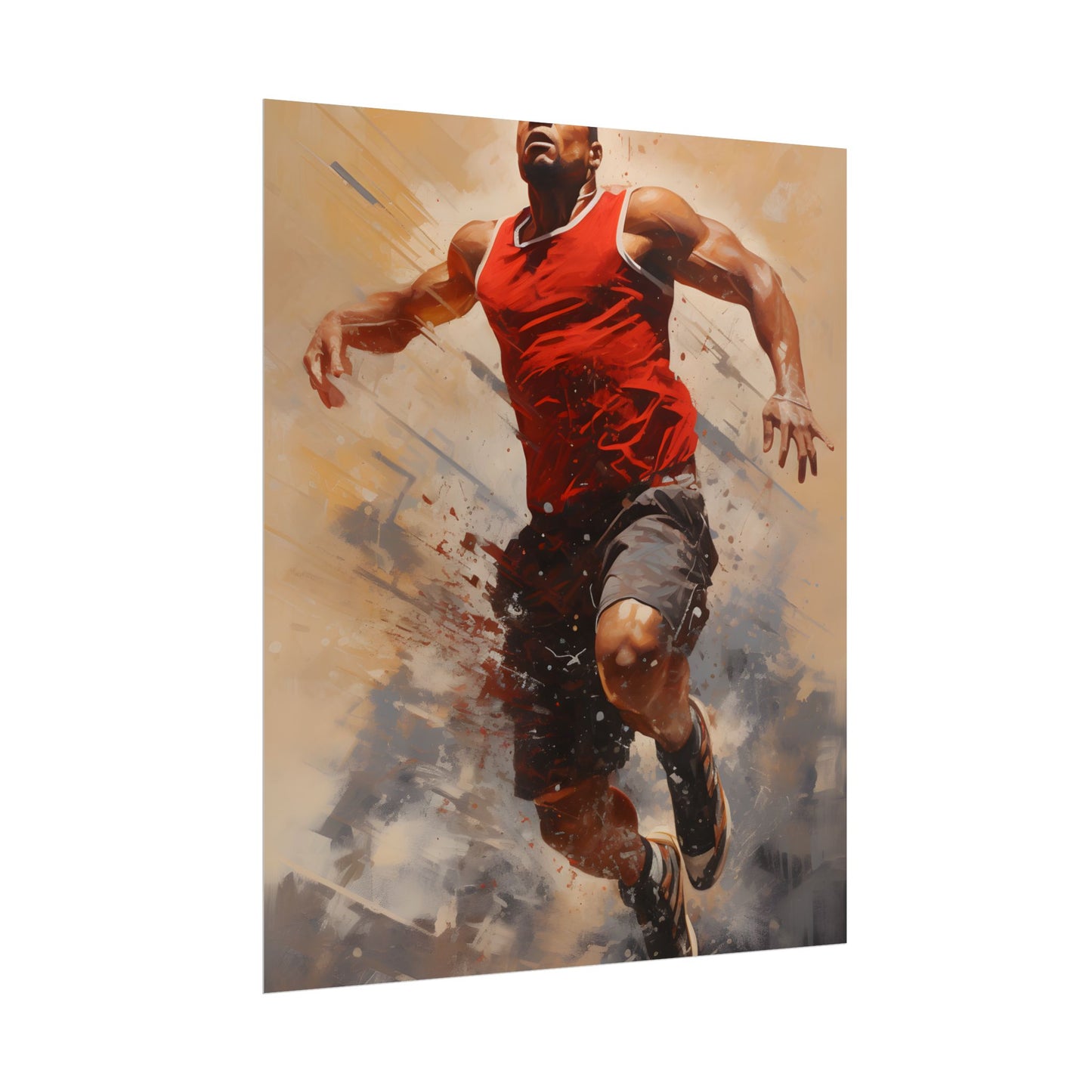 Passionate Athlete: Dedicated Sports Portrait - Poster