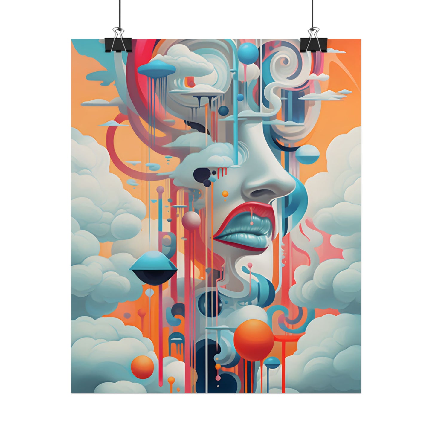 Abstract Digital Art: Dynamic Geometric Dreamspace - Poster