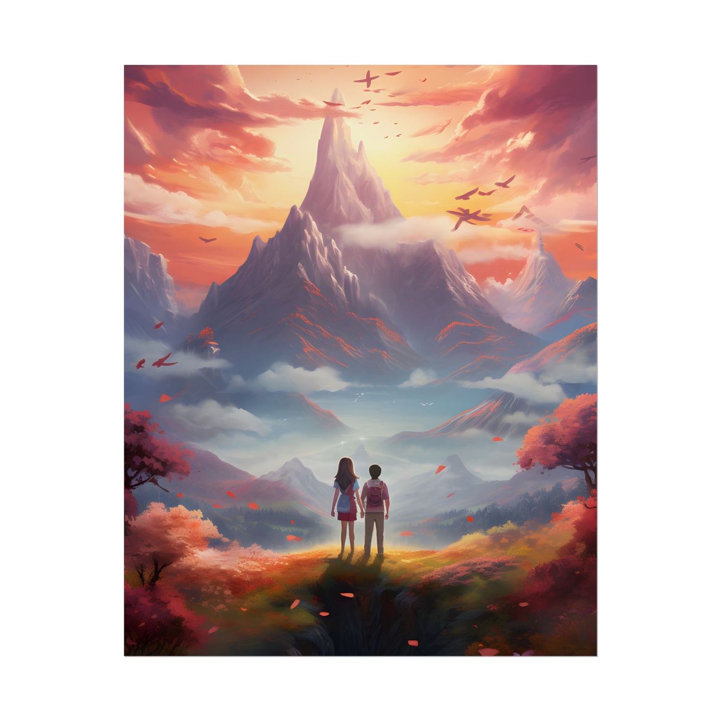 Peaceful Meadow: Children's Serene Moment - Poster