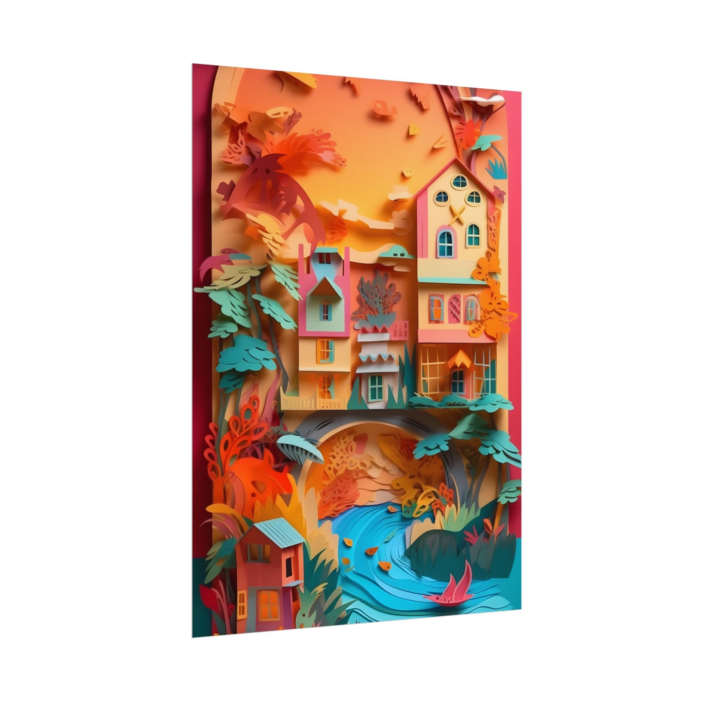Whimsical Paper Quilling Illusion: Realistic Photograph - Poster