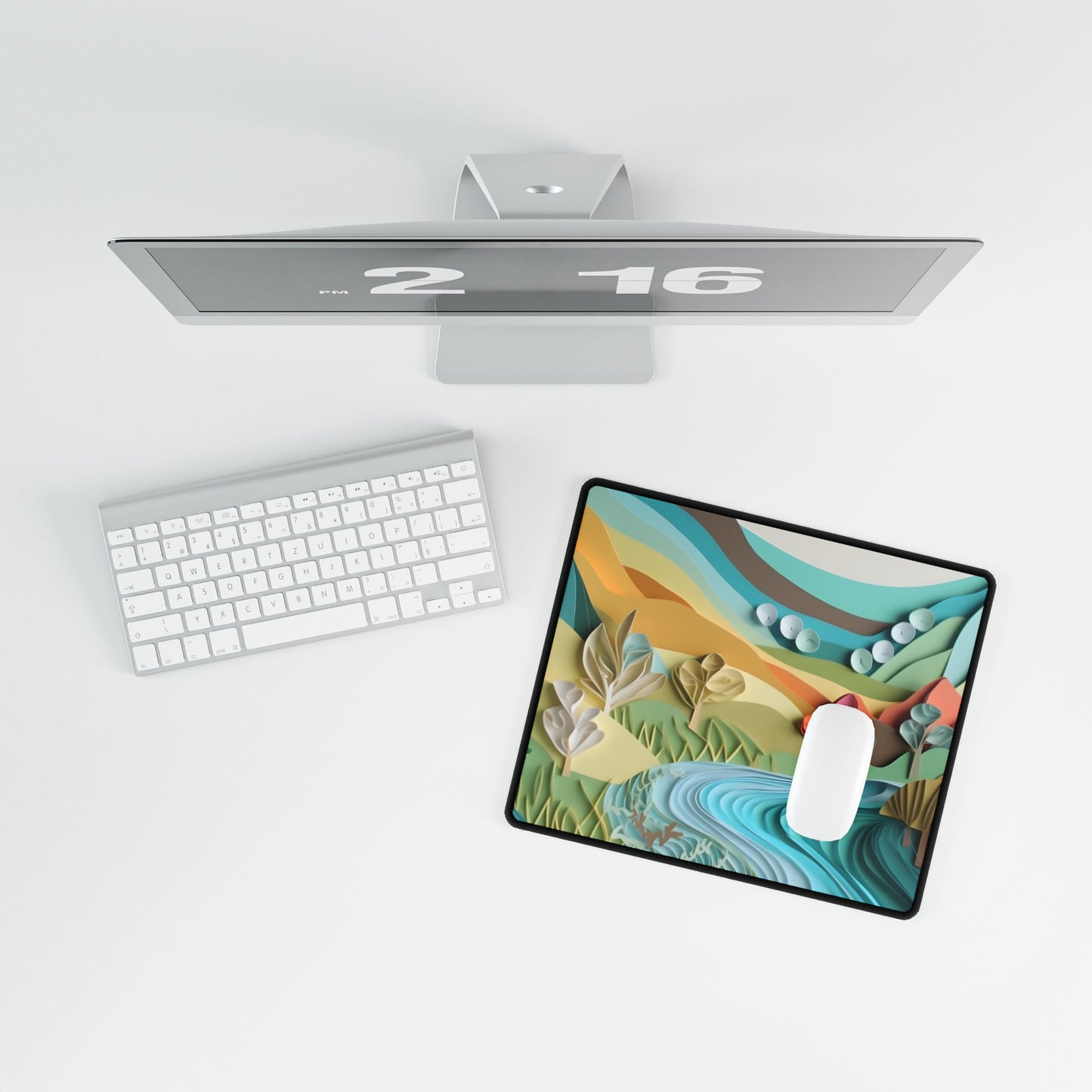 Magical Peaceful Beach: Realistic Paper Quilling Art - Desk Mat
