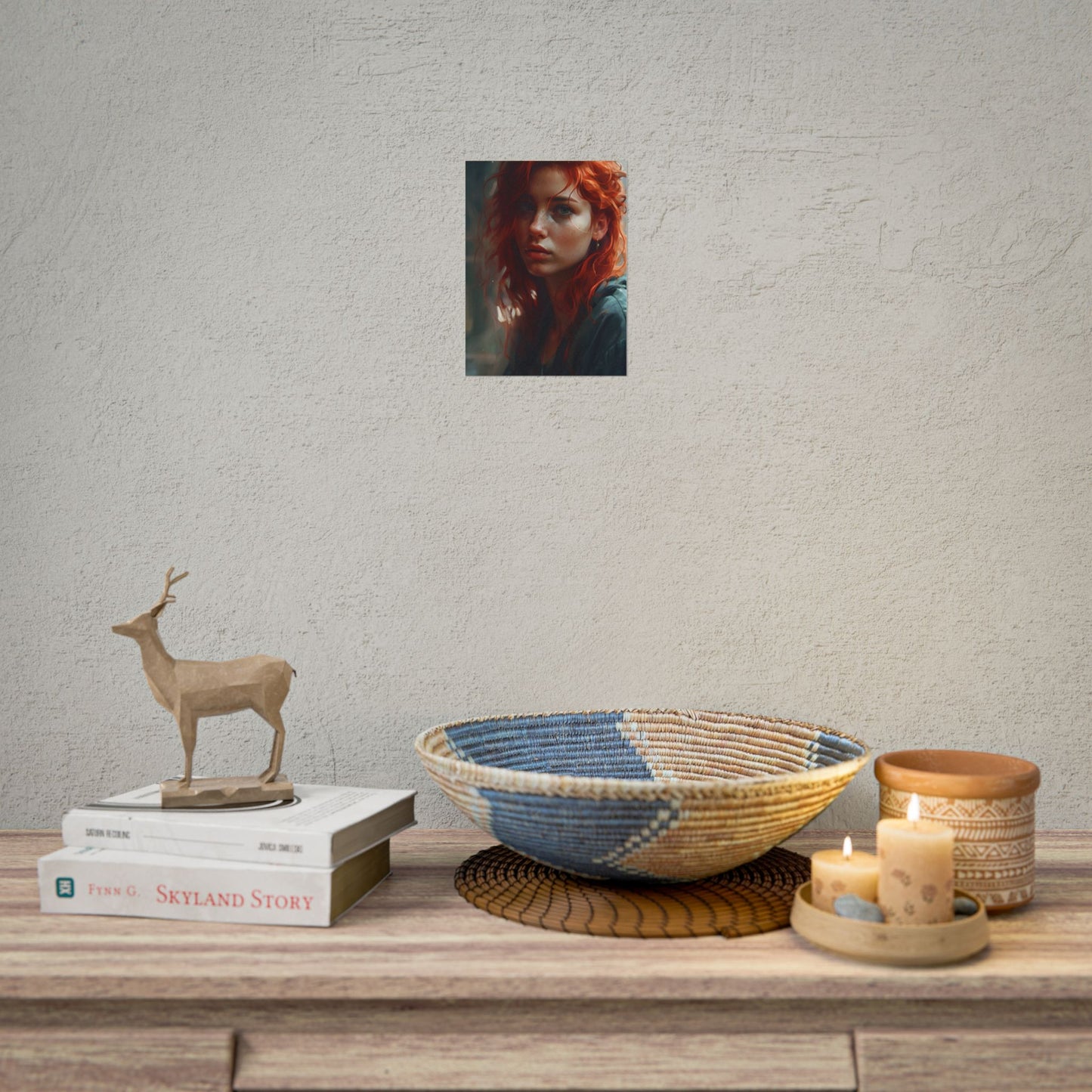 Astonishing Redhead Portrait: Realistic Artwork - Poster