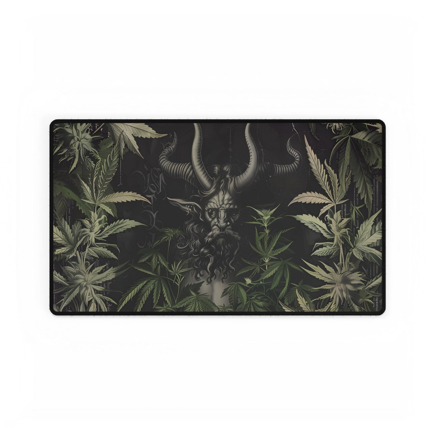Menacing Victorian Devil: Fiery Brimstone Artwork - Desk Mat