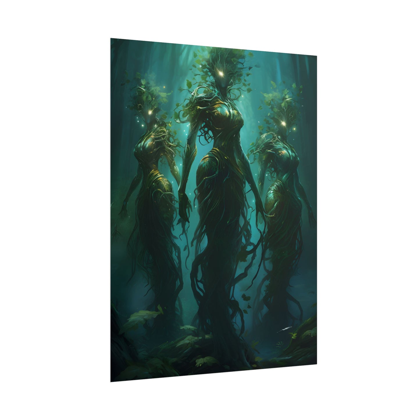 Mystical Forest Ancient Tree: Serene Nature Art - Poster