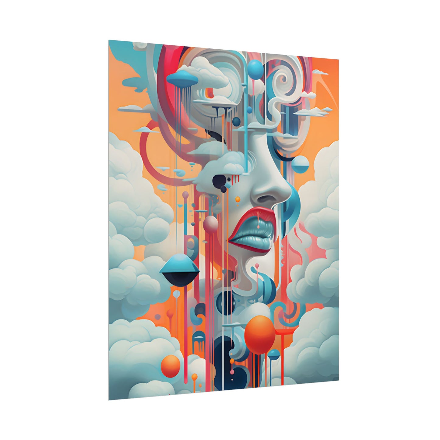 Abstract Digital Art: Dynamic Geometric Dreamspace - Poster