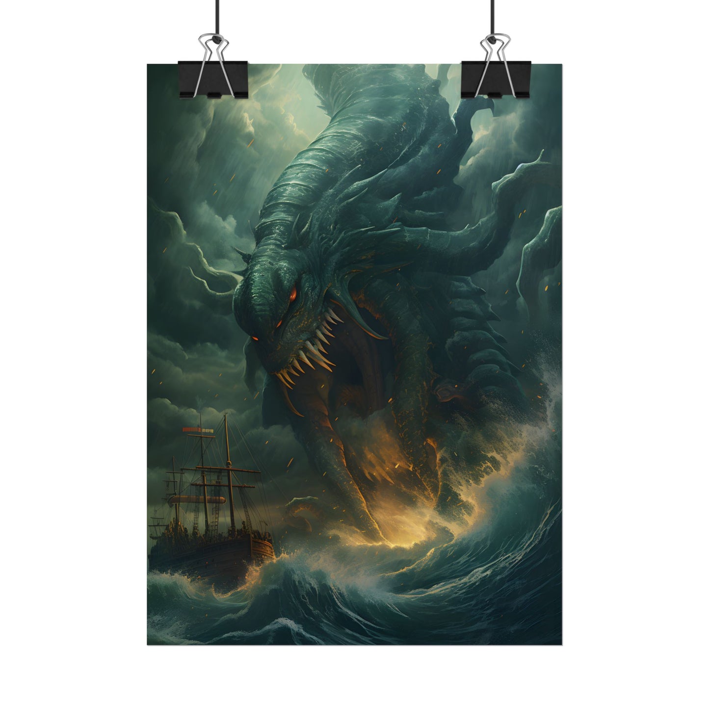 Ancient Sea Monsters: Mythical Marine Reptile Artwork - Poster