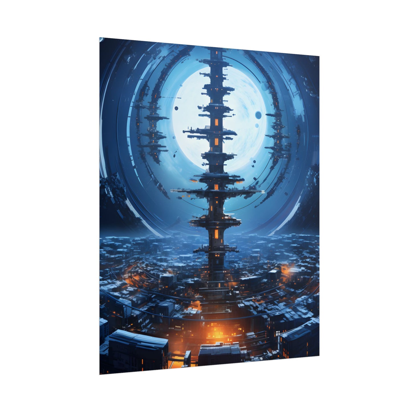 Aetherial Space Station: Low Earth Orbit Digital Art - Poster