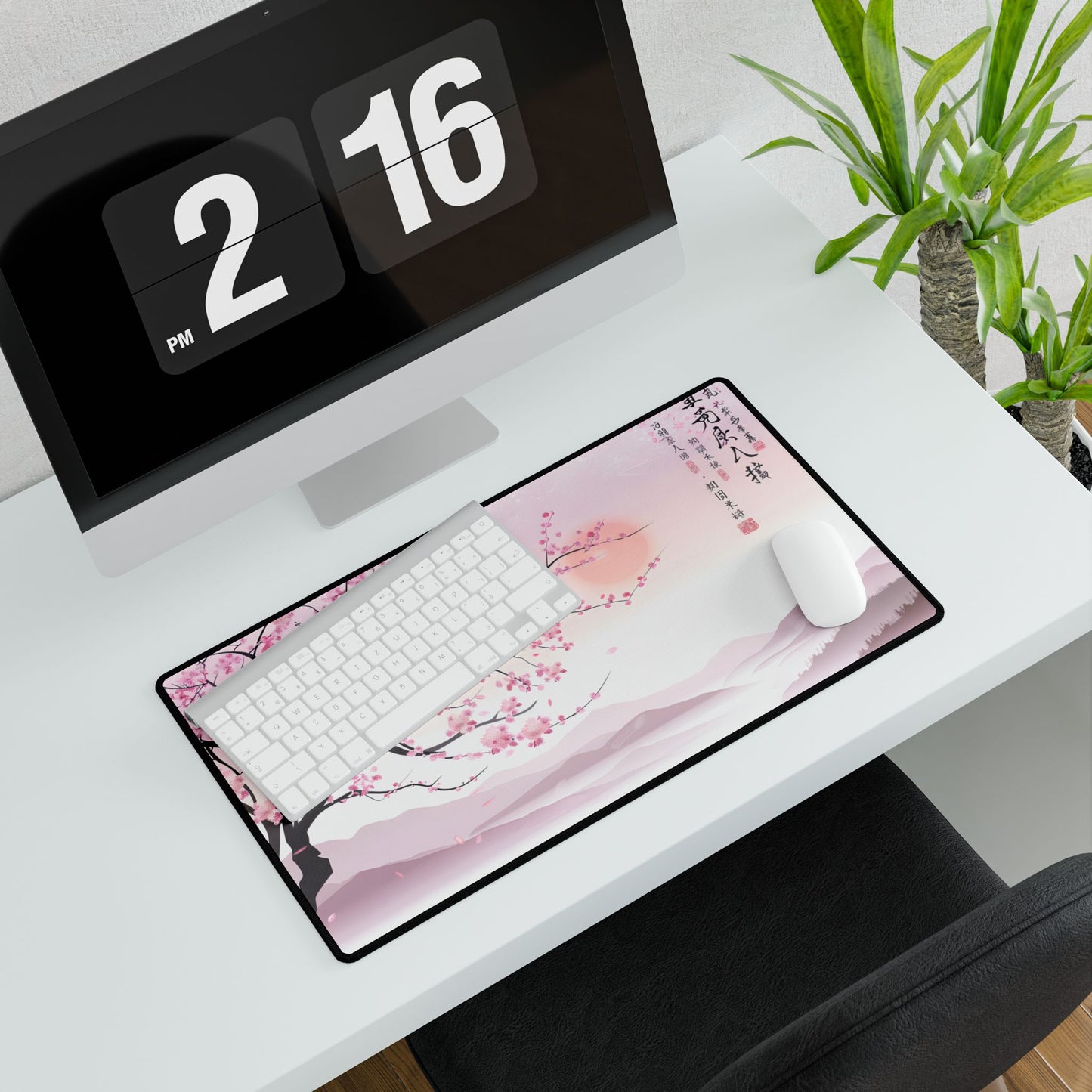 Cherry Blossom Beauty: Japanese Nature Art - Desk Mat