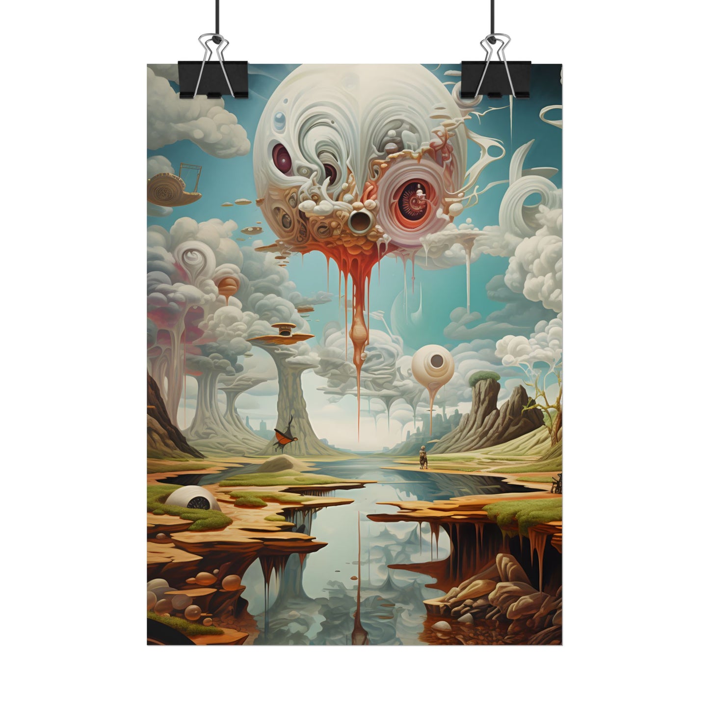 Surreal Dreamscapes: Psychedelic Rock Formation Artwork - Poster