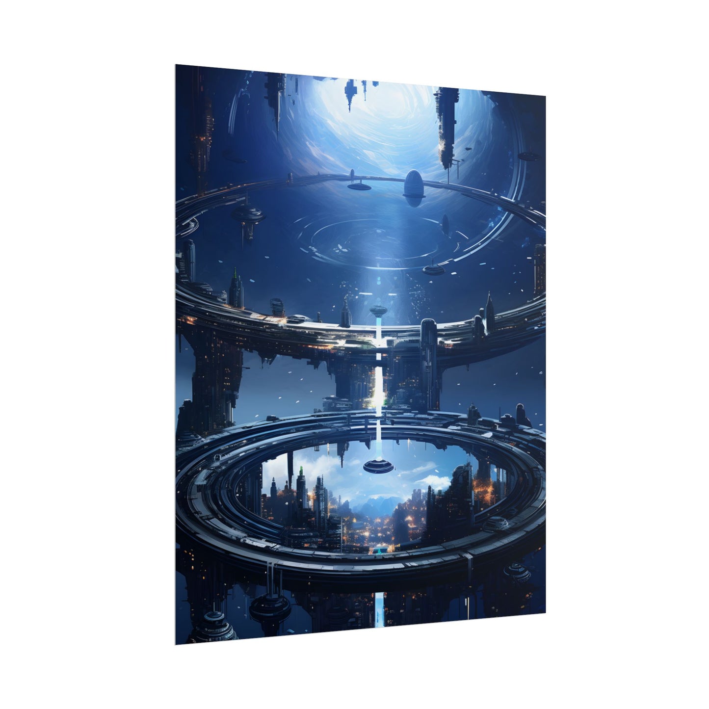 Aetherial Space Station: Massive, Futuristic Space Station in Orbit - Poster