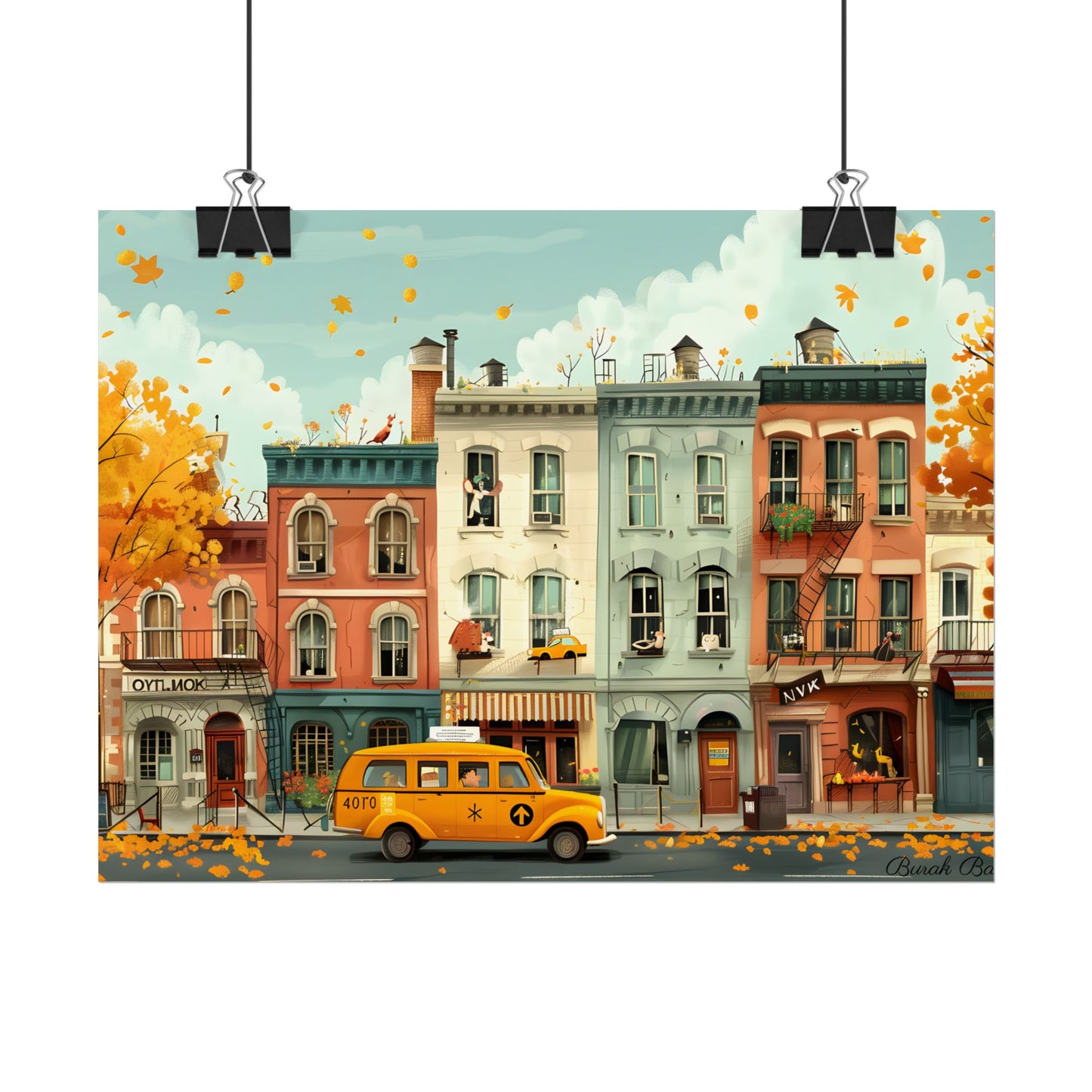 Whimsical Yellow Dream: A Captivating Illustration - Poster