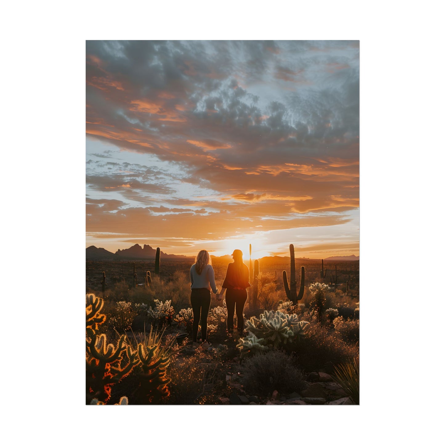 Desert Sunset Duo: Outdoor Artwork - Poster