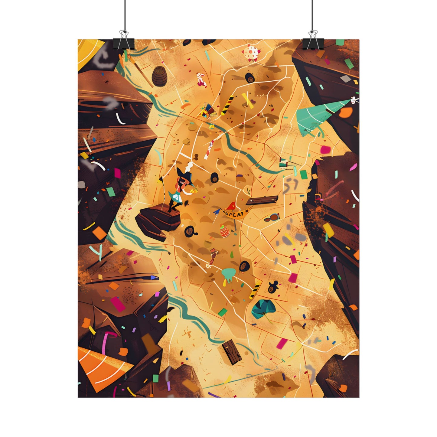 Whimsical Illustration: Classic Facial Features - Poster