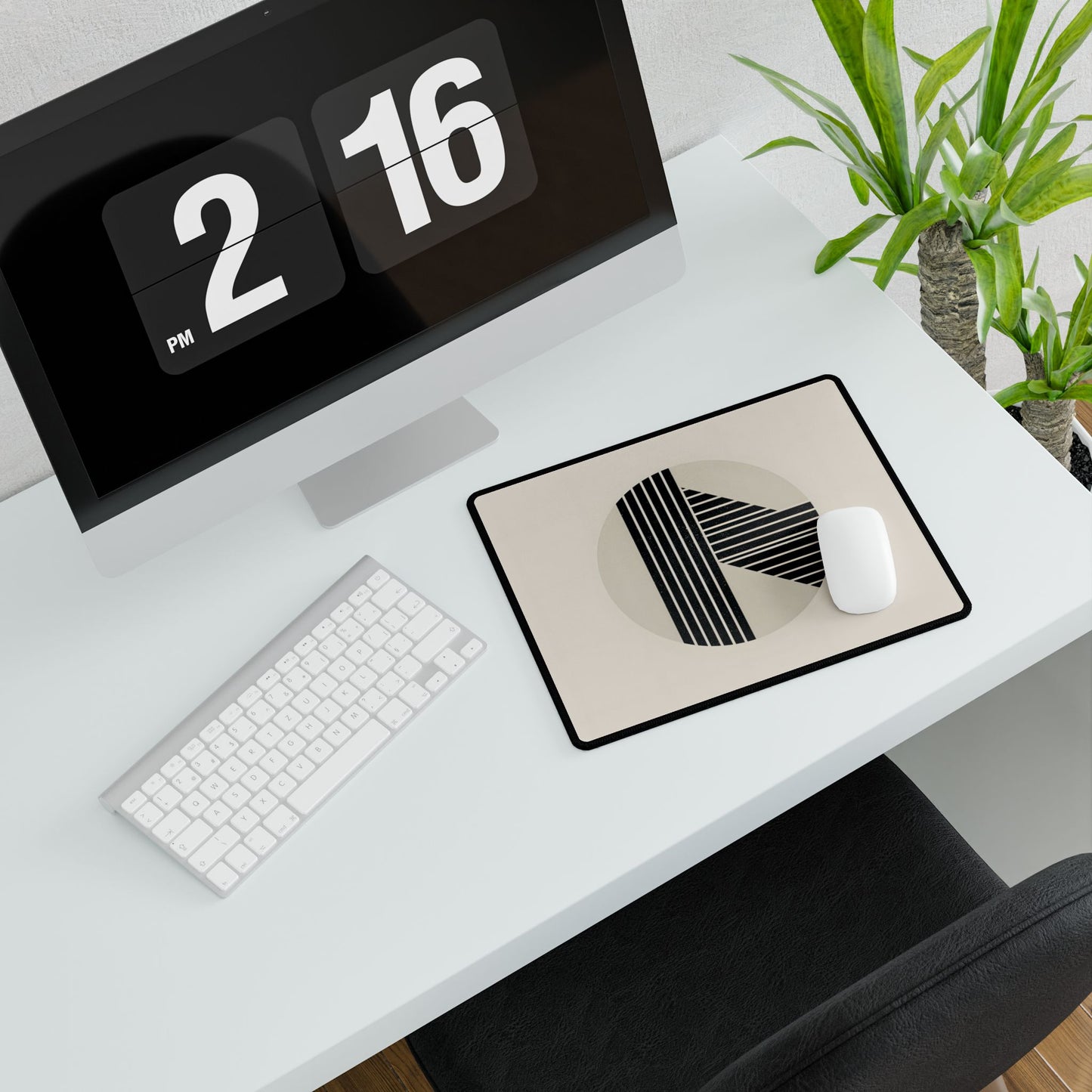 Modern Minimalist Poster: Bold Typography and Geometric Forms - Desk Mat