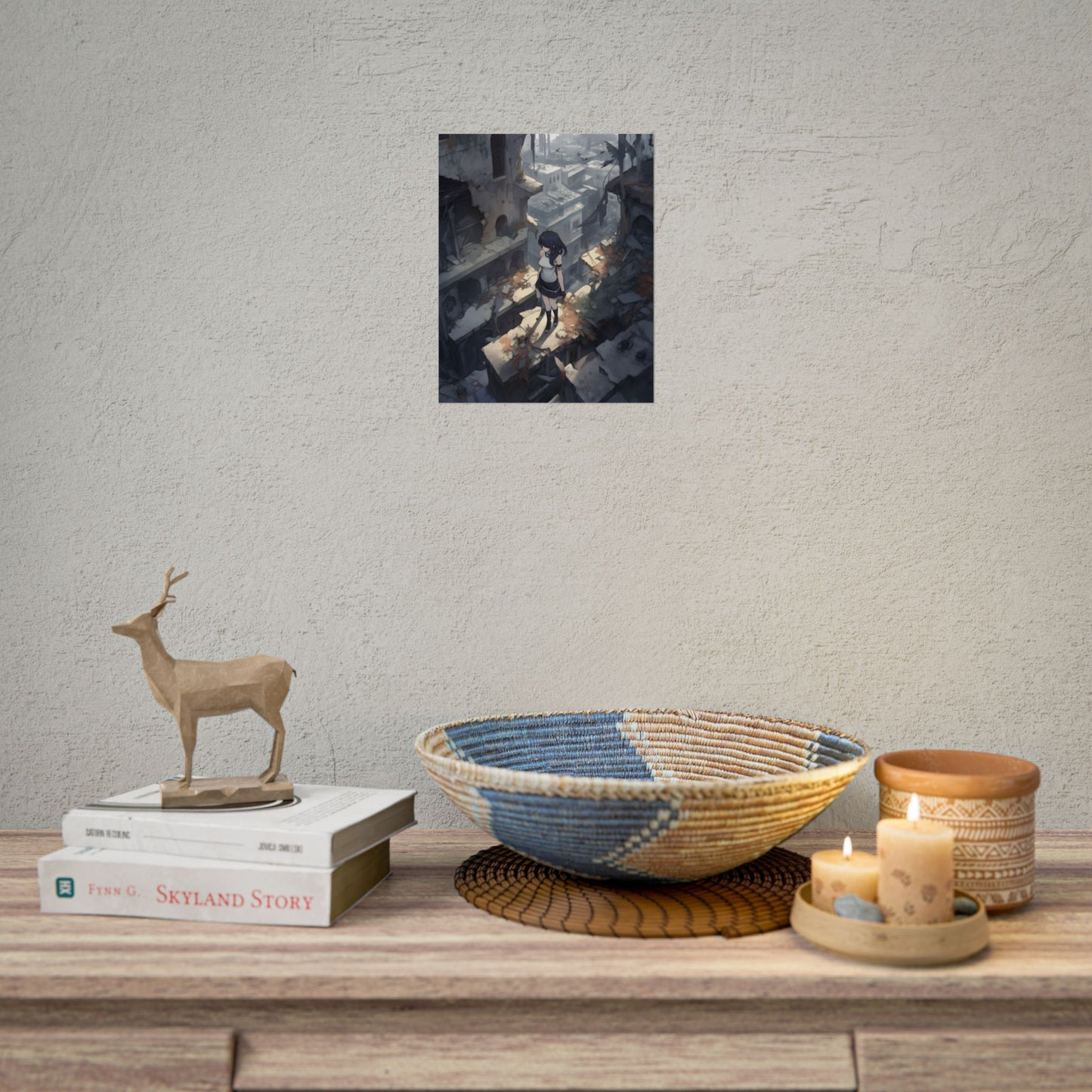 Anime Bird in Flight: Delicate Details in Mid-Air - Poster