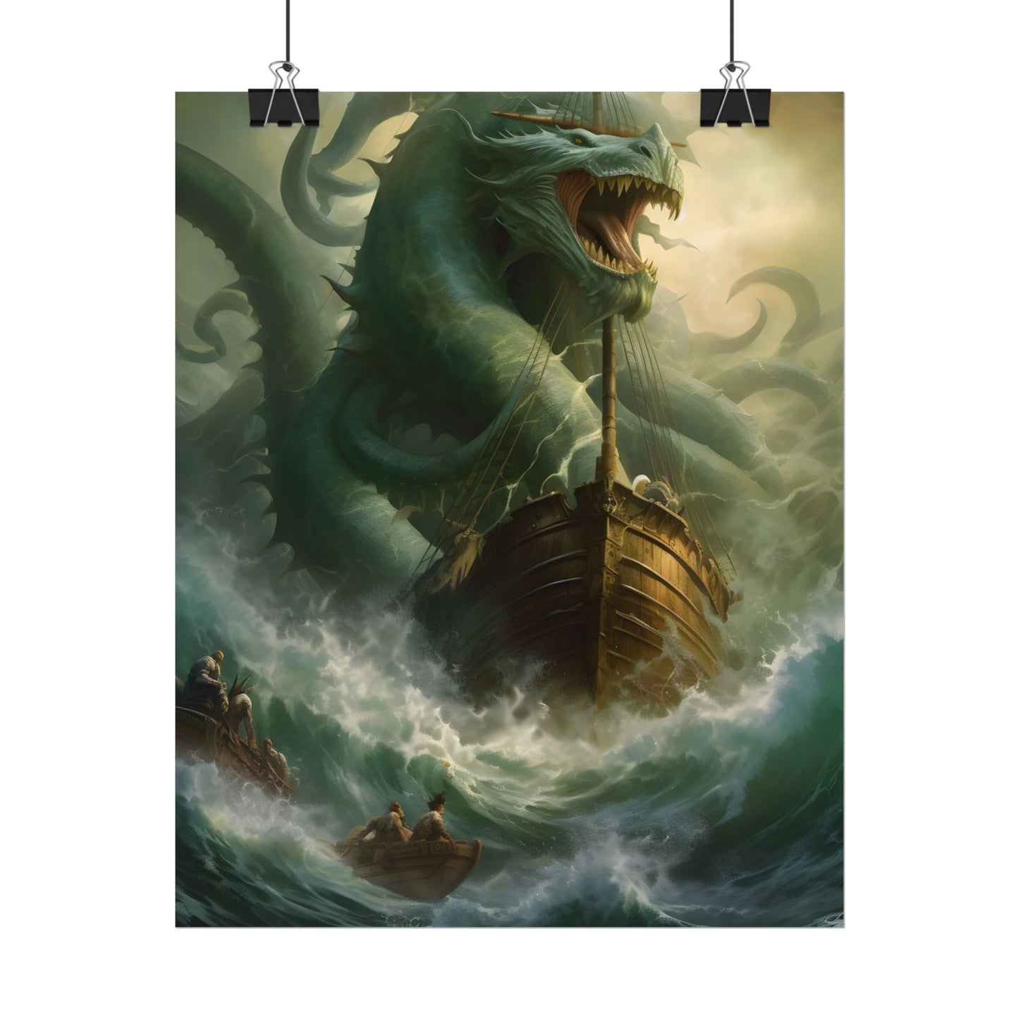Ancient Mythical Sea Monsters: Prehistoric Marine Creature Art - Poster