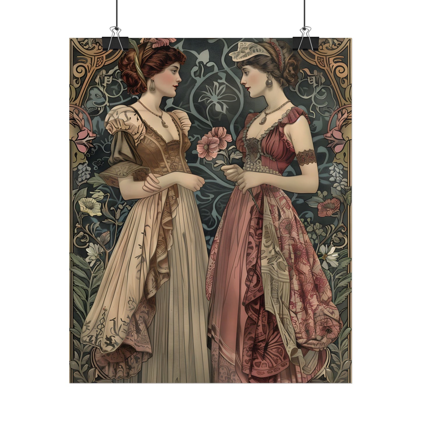 Women in Ornate Attire: Formal Primrose Ceremony - Poster